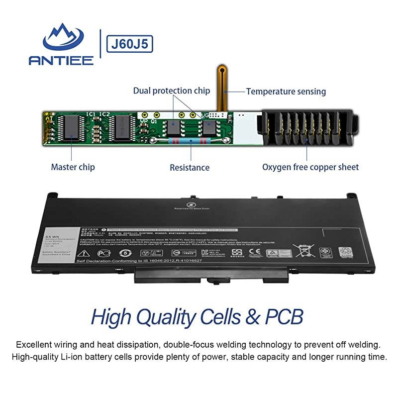 J60J5 MC34Y Laptop Battery Compatible with Dell Latitude E7270 E7470 P26S001 P61G001 Series Notebook R1V85 451BBSX 451BBSY 451BBSU 242WD 1W2Y2 GG4FM WYWJ2 PDNM2 76V 55Wh 4Cell