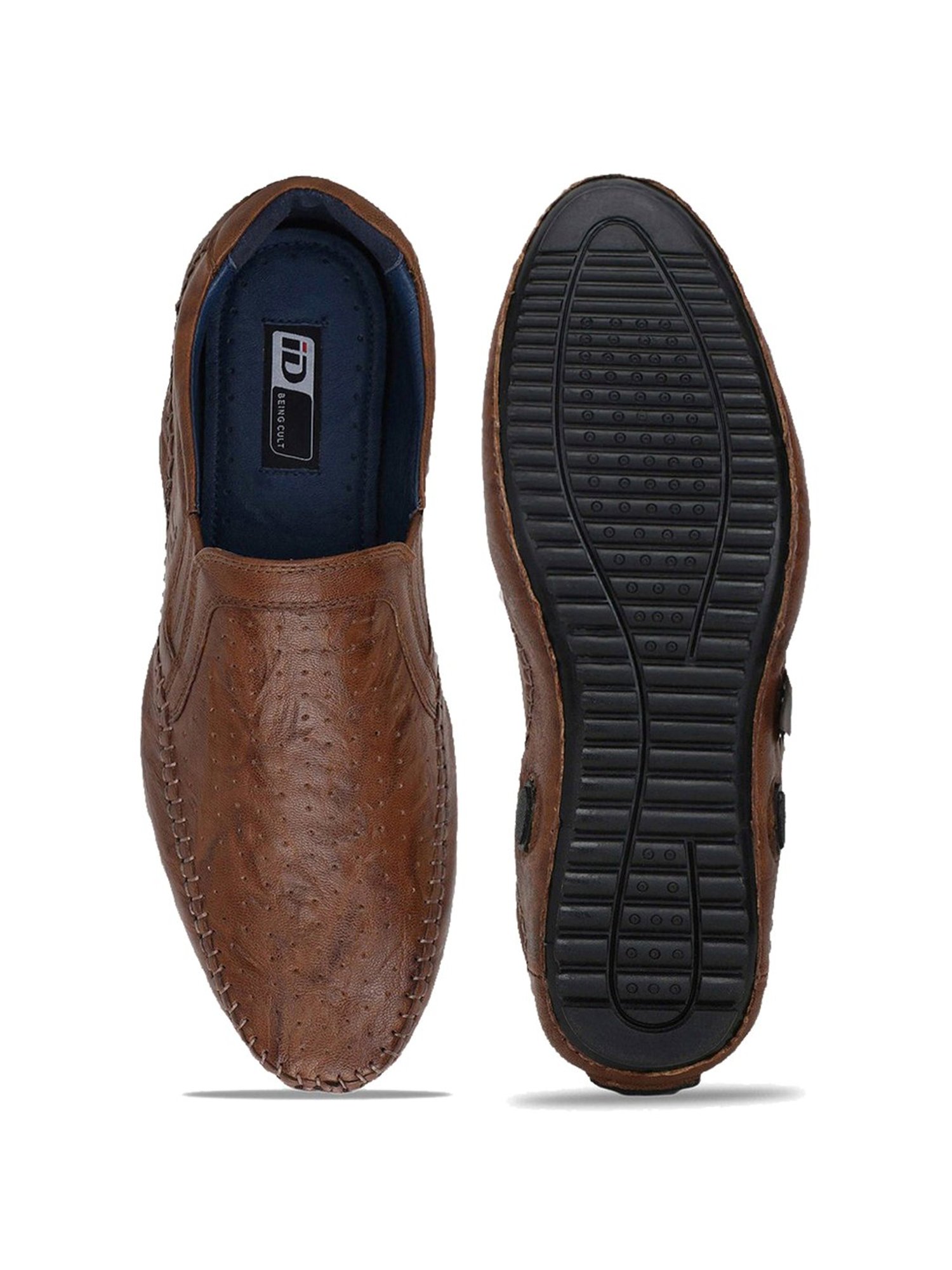 ID Men's Tan Casual Slip-Ons