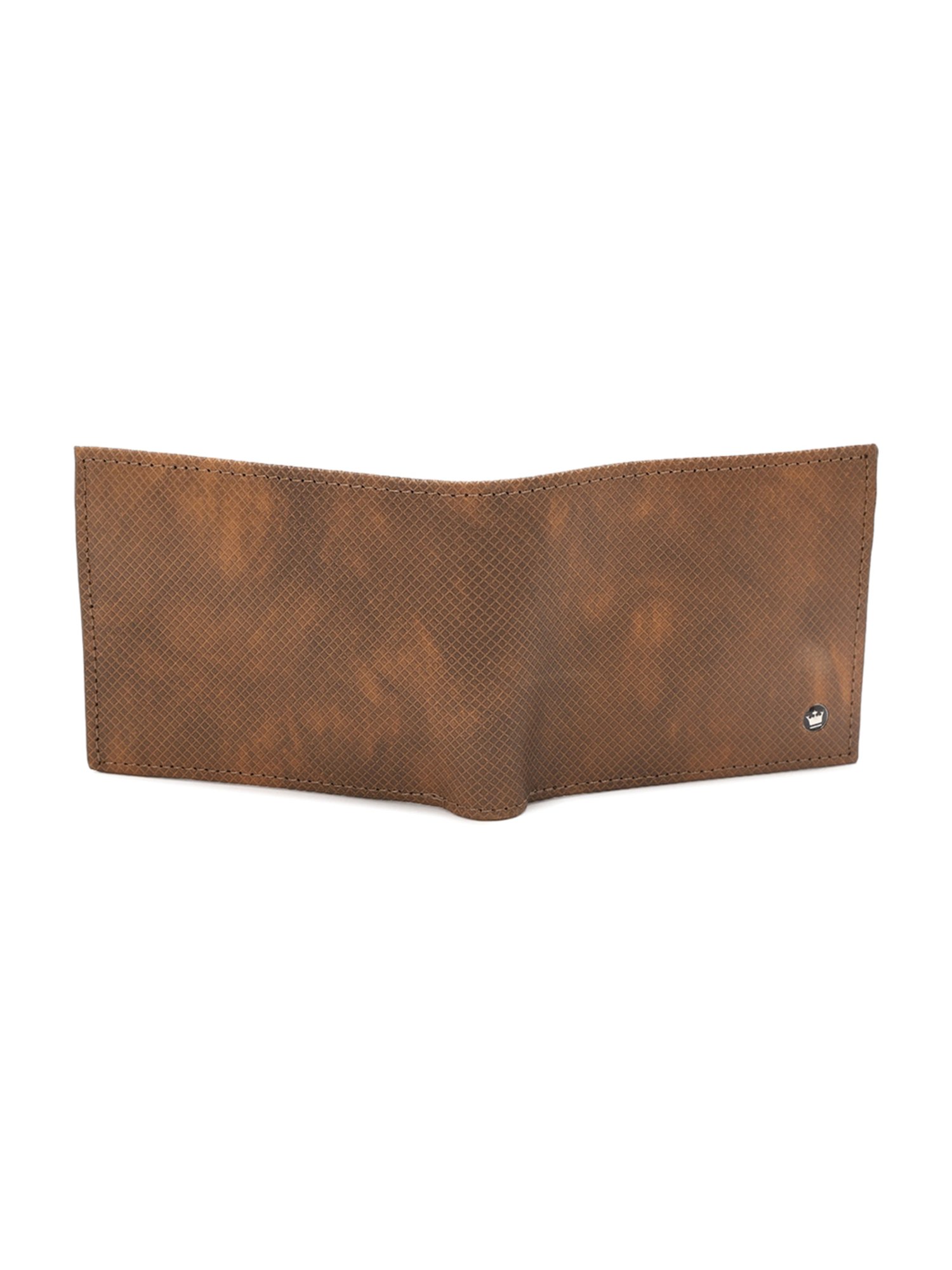 Louis Philippe Brown Textured Leather Bi-Fold Wallet for Men