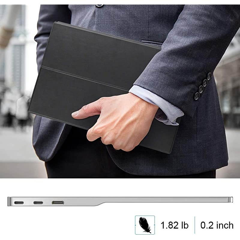 4k Portable Monitor 15.6&rsquo;&rsquo; for Laptop,  Gaming Second Monitor with Dual USB C Mini HD for Computer MacBook Pro PS4 Phone Xbox Switch, Computer External Display VESA Mount 3840 x 2160 100% sRGB