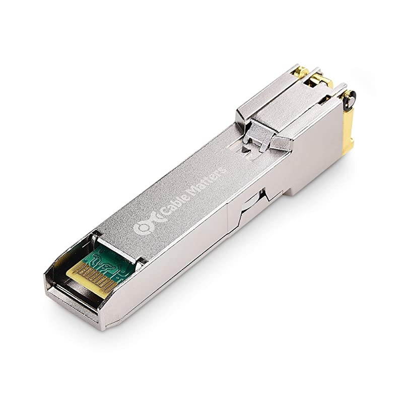1000BASE-T Gigabit SFP to RJ45 Copper Ethernet Modular Transceiver for Cisco, Ubiquiti, TP-Link, Huawei, Mikrotik, Netgear, and Supermicro Equipment