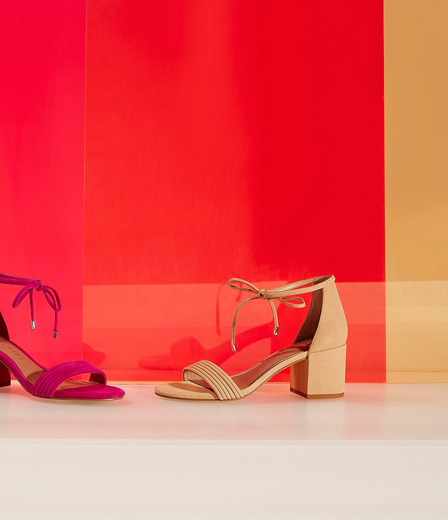 Gianni Bini Rhiaann Suede Ankle Tie Block Heel Sandals