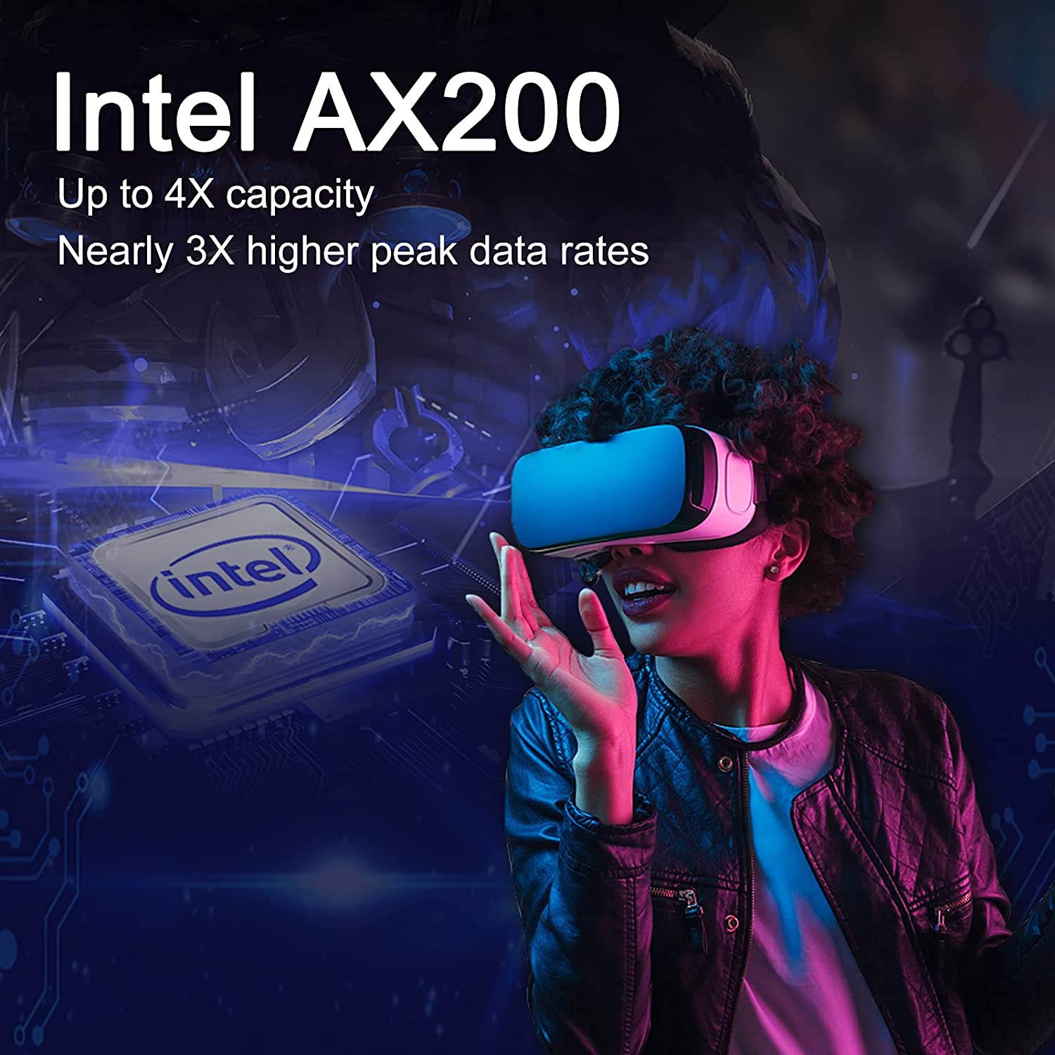 WiFi 6 Card Bluetooth 5.1 AX 3000 Mbps AX200 Dual Band 5.GHz/2.4GHz PCI-E Wireless WiFi Network Adapter Card for Desktop Windows 10 64-bit