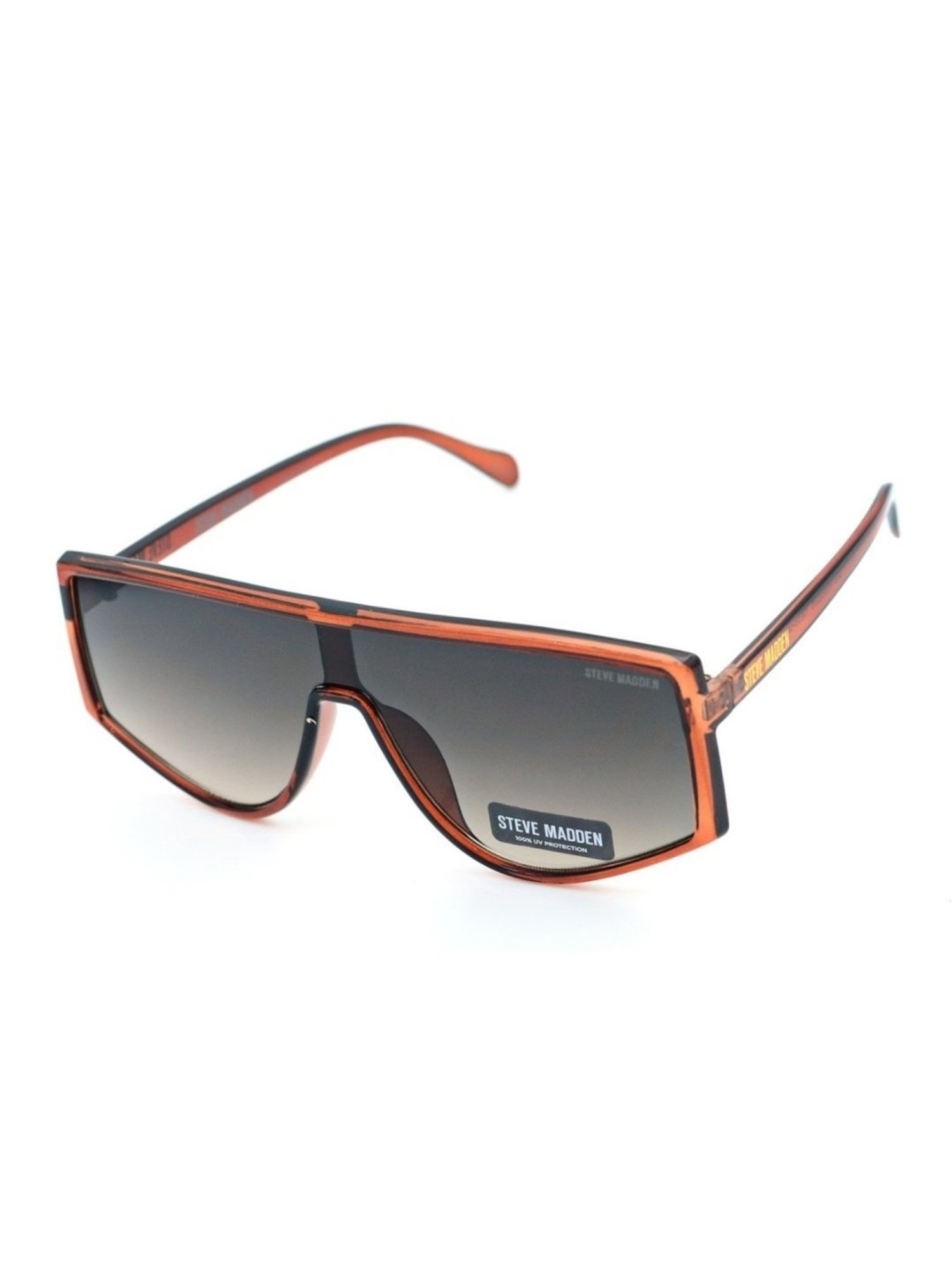 STEVE MADDEN Brown Square UV Protection Unisex Sunglasses