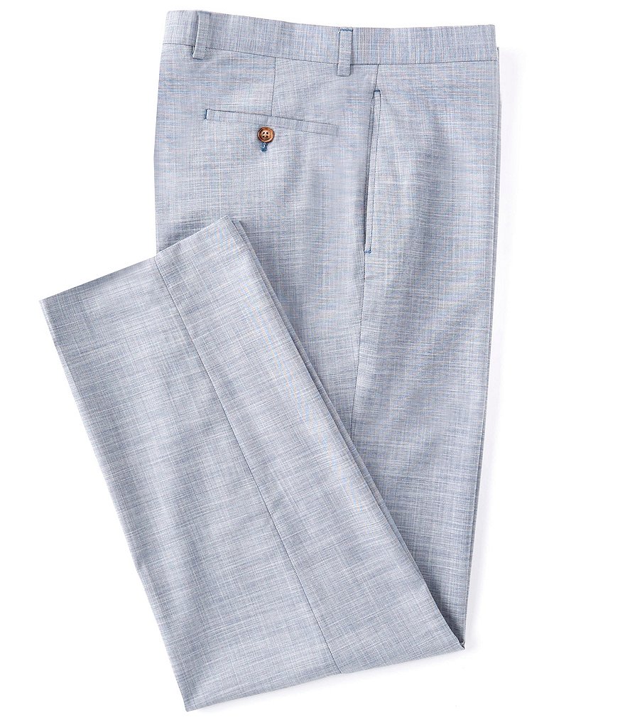 Ralph Ralph Lauren Relaxed Fit Flat-Front Sharkskin Dress Pants