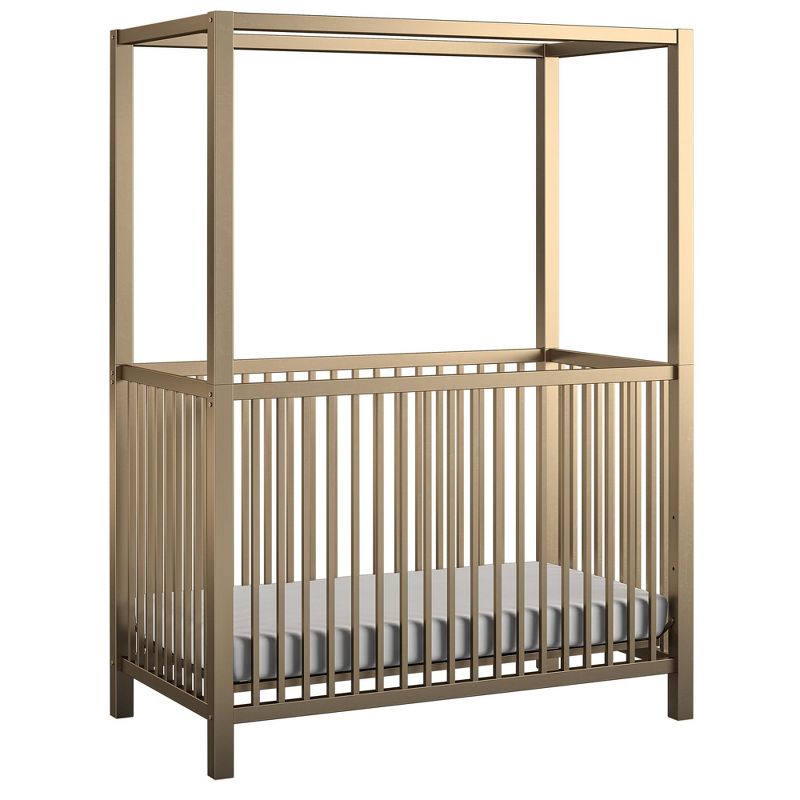 Monarch Hill Haven Metal Canopy Crib, Gold