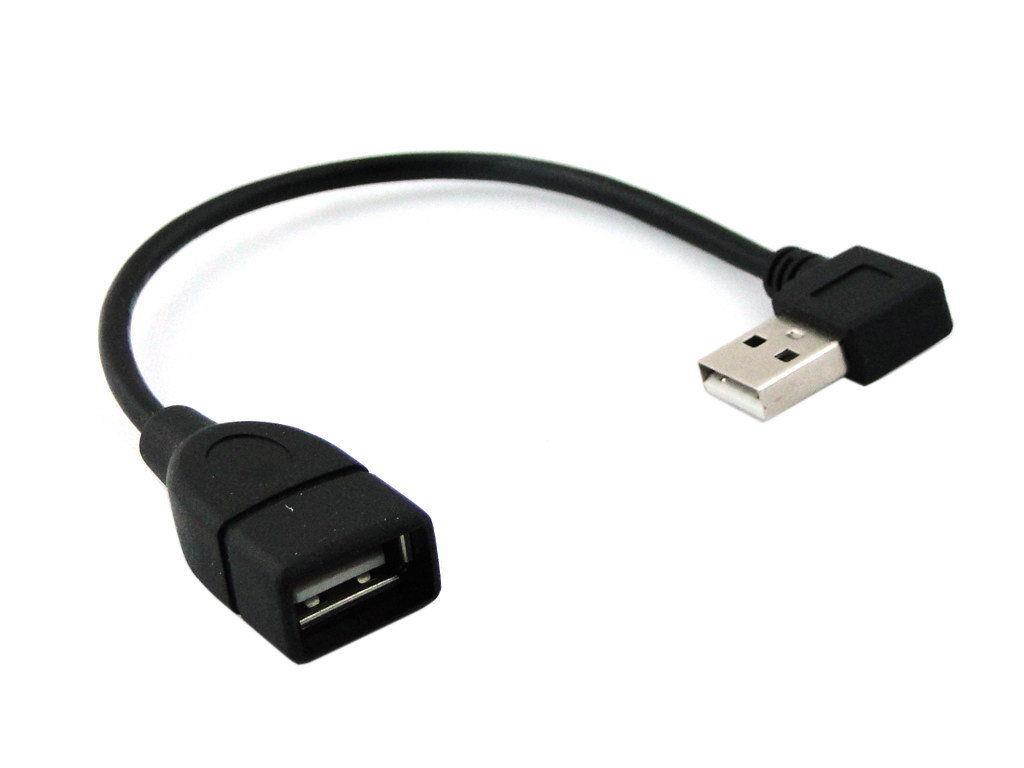Right Angled 90 Degree USB 2.0 Male to Female Extension Data Cable 0.2m
