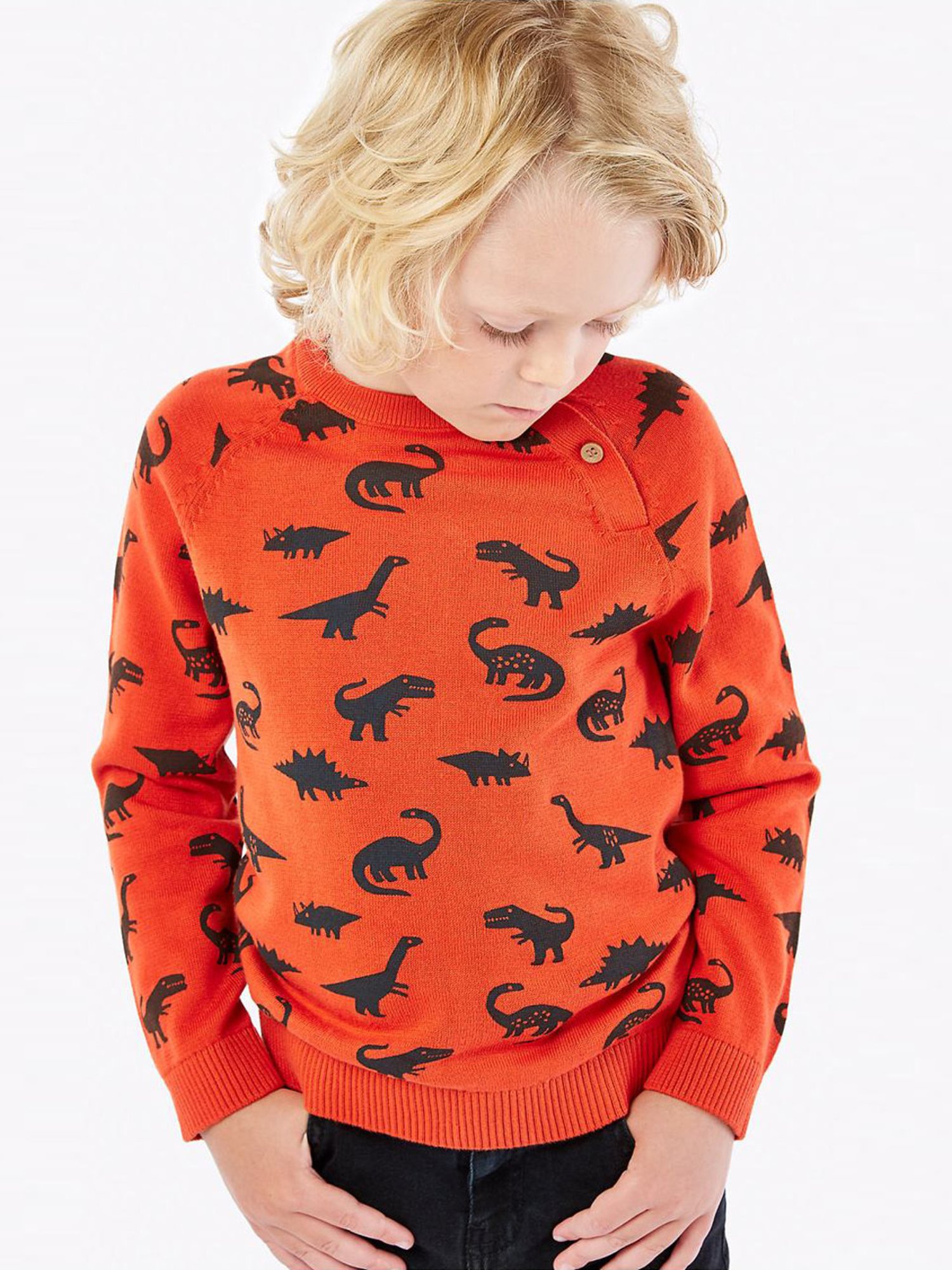 Mothercare Kids Red Printed Full Sleeves Sweater