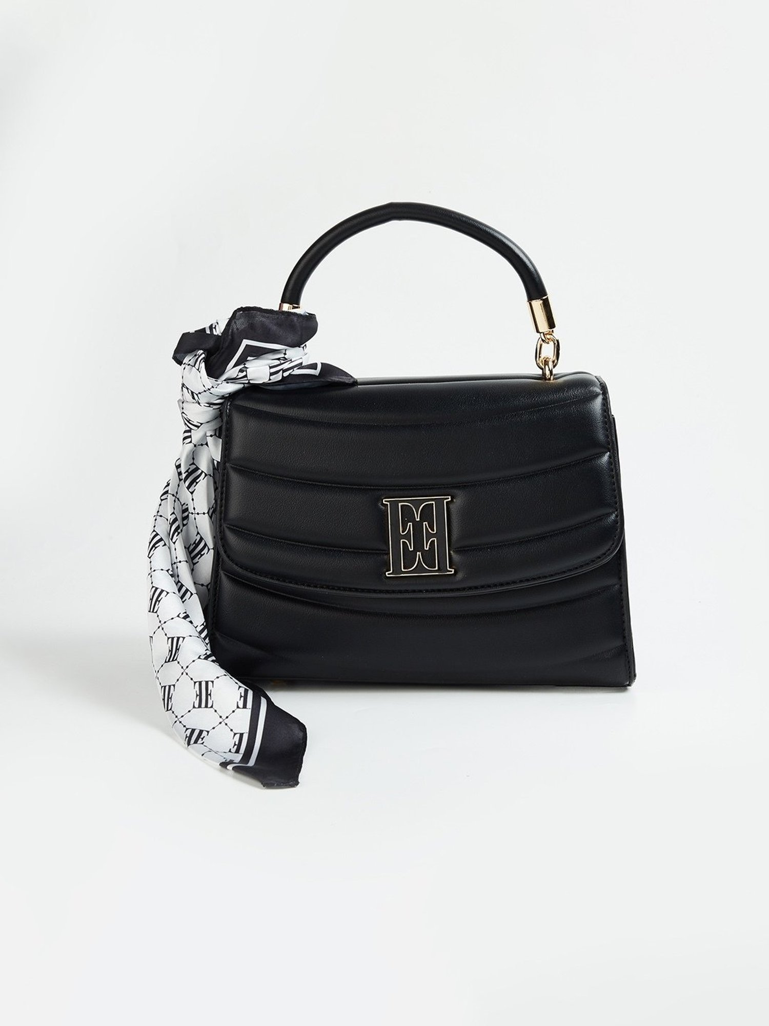 Elle Black Textured Handbag