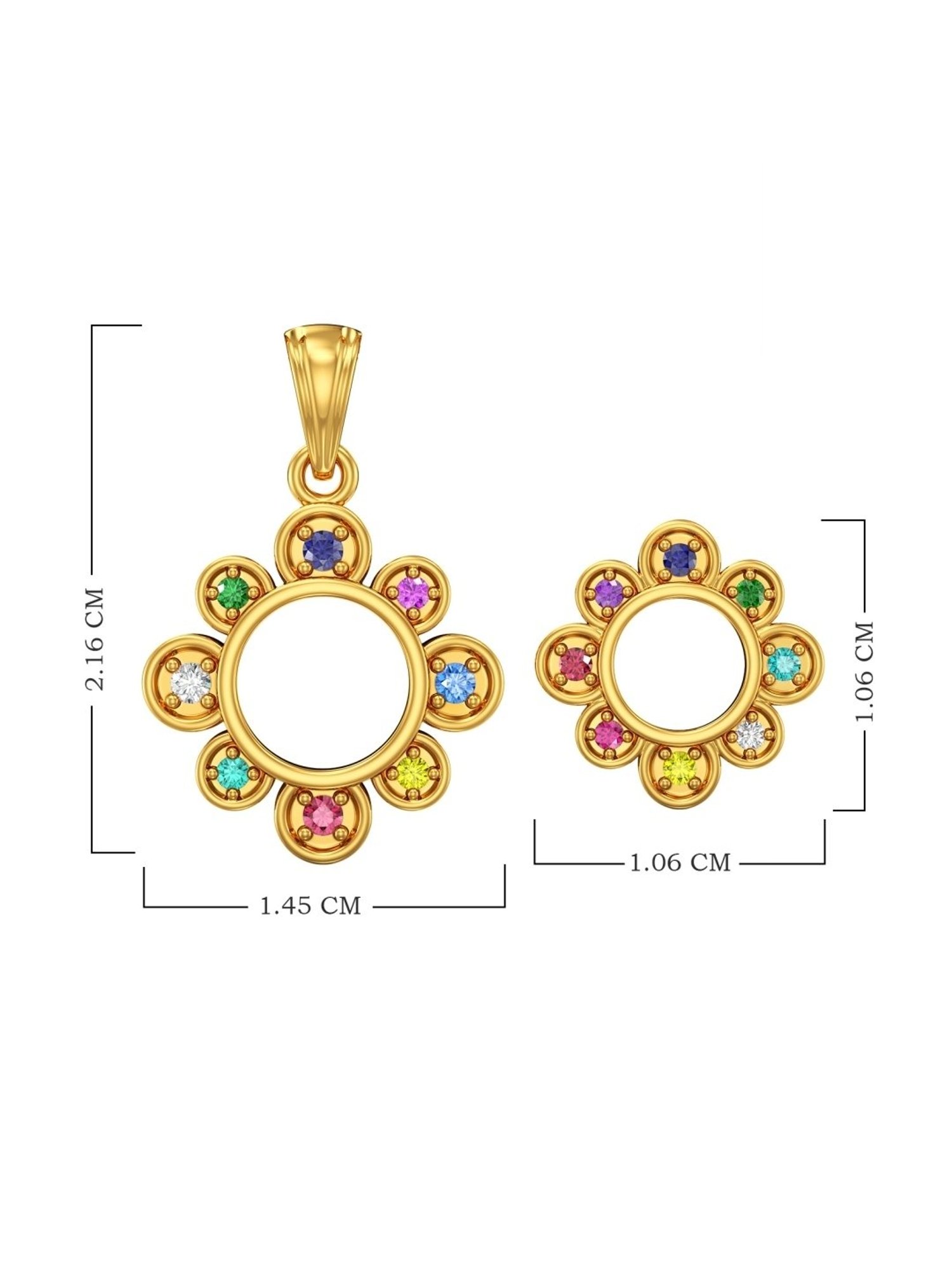 Joyalukkas Gold 22K Rainbow Gleam Navratna Sets for Women