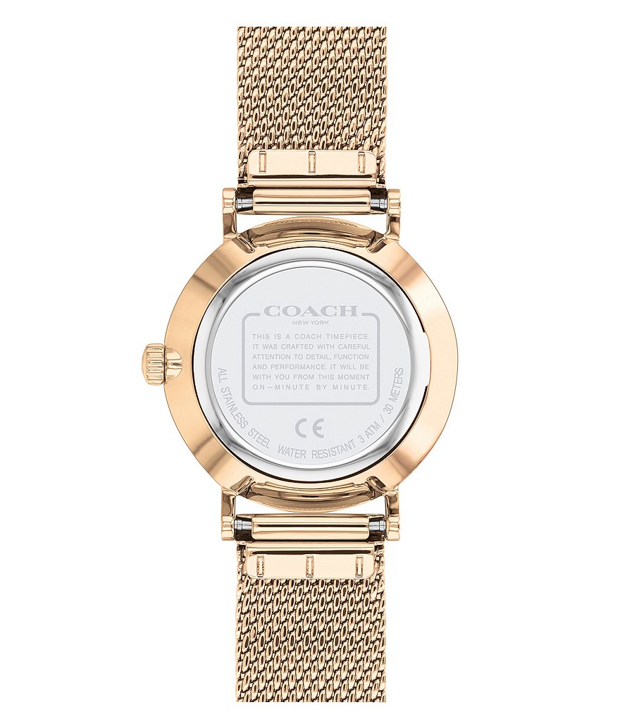 COACH Perry Star Rose Gold Mesh Ladies Watch