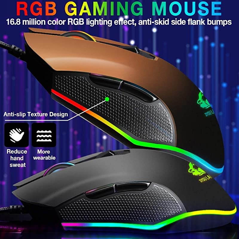 Hand Gaming Keyboard and Mouse Combo 39 Keys PUBG Keycap Version Wired Mechanical Feel Rainbow Backlit Half Keyboard Support Wrist rest USB Wired Gaming Mouse for Gaming