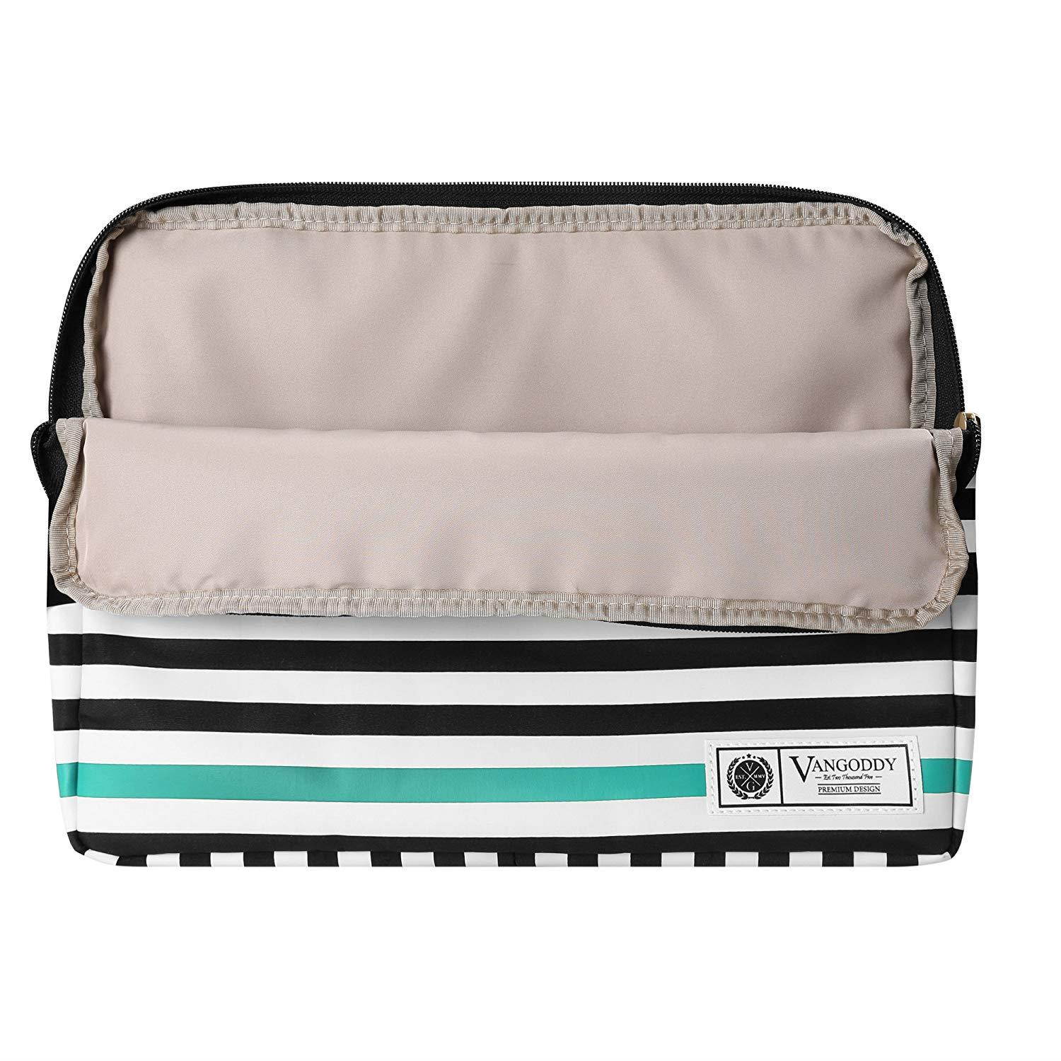 APOLLO 17.3" Laptop Tablet Sleeve Black White Accent Stripe Pattern Design For Lenovo 16" - 17.3" Laptops (Flex, IdeaPad, ThinkPad, Yoga