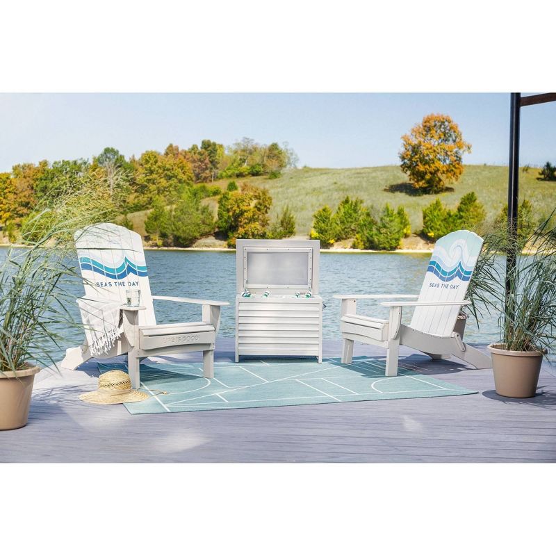 Adirondack 3pc Folding Chairs & Cooler Cream - Life is Good