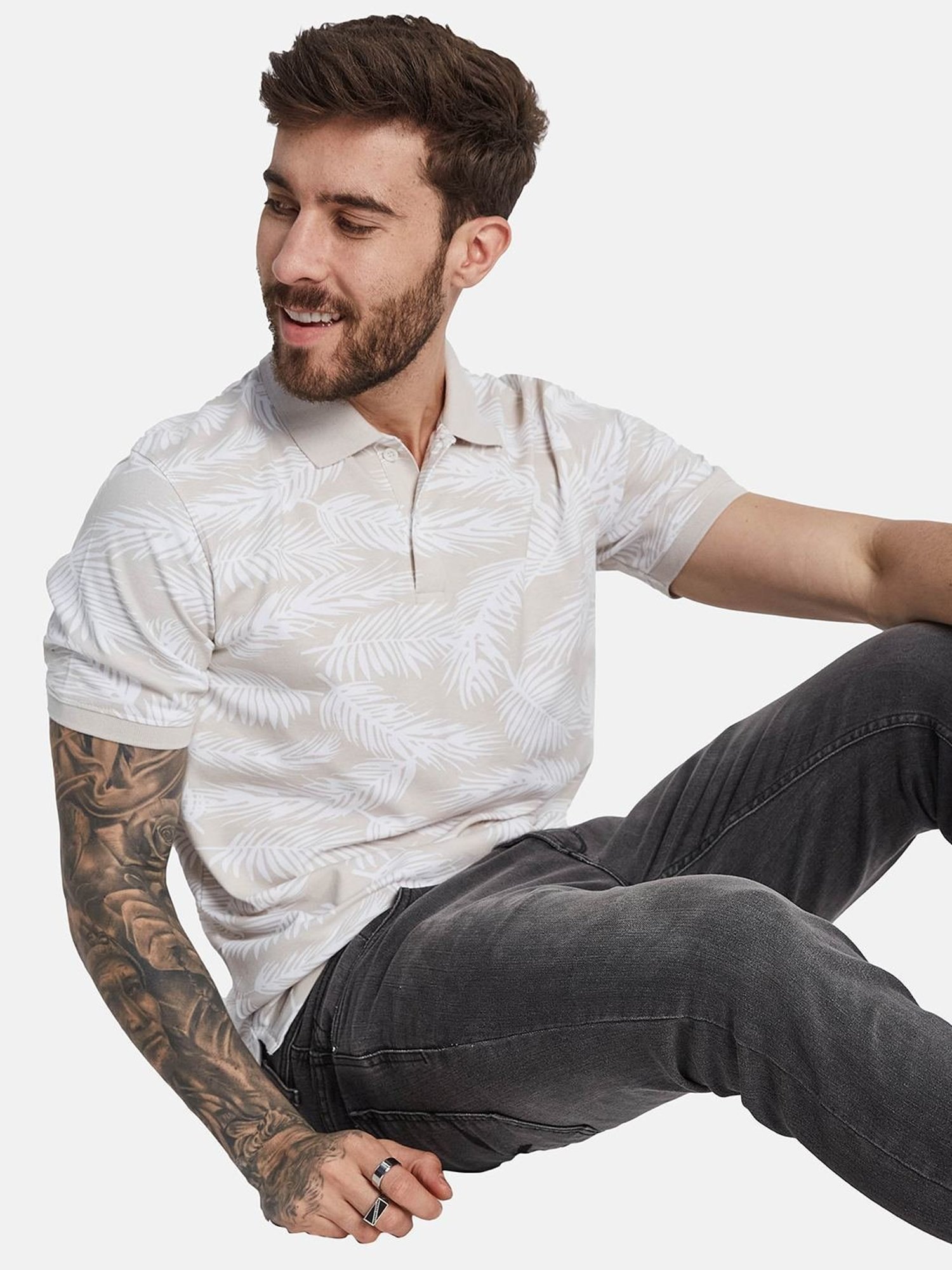 Octave Mastic Regular Fit Printed Polo T-Shirt