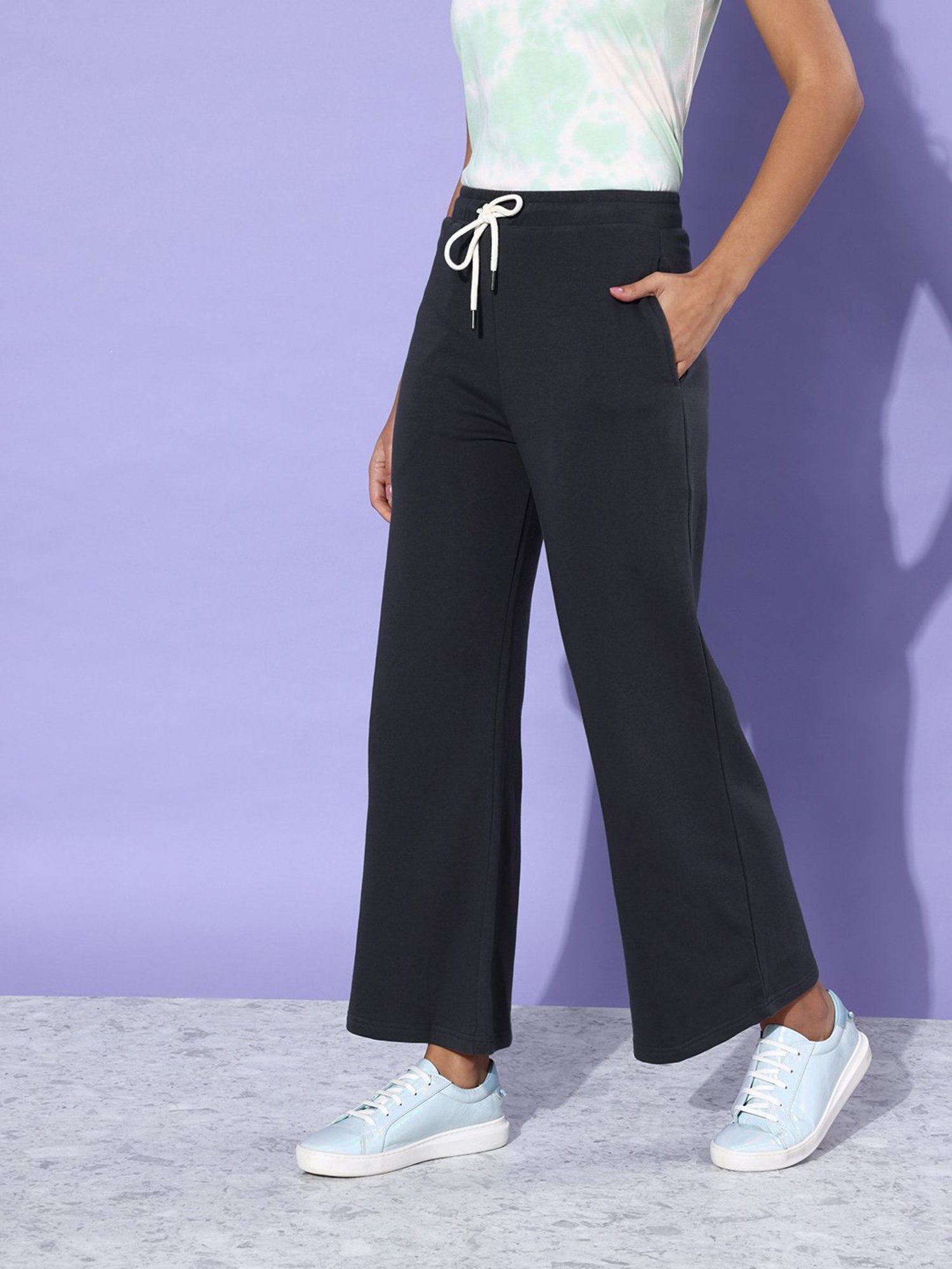 Dillinger Dark Grey Fleece Regular Fit High Rise Trackpants