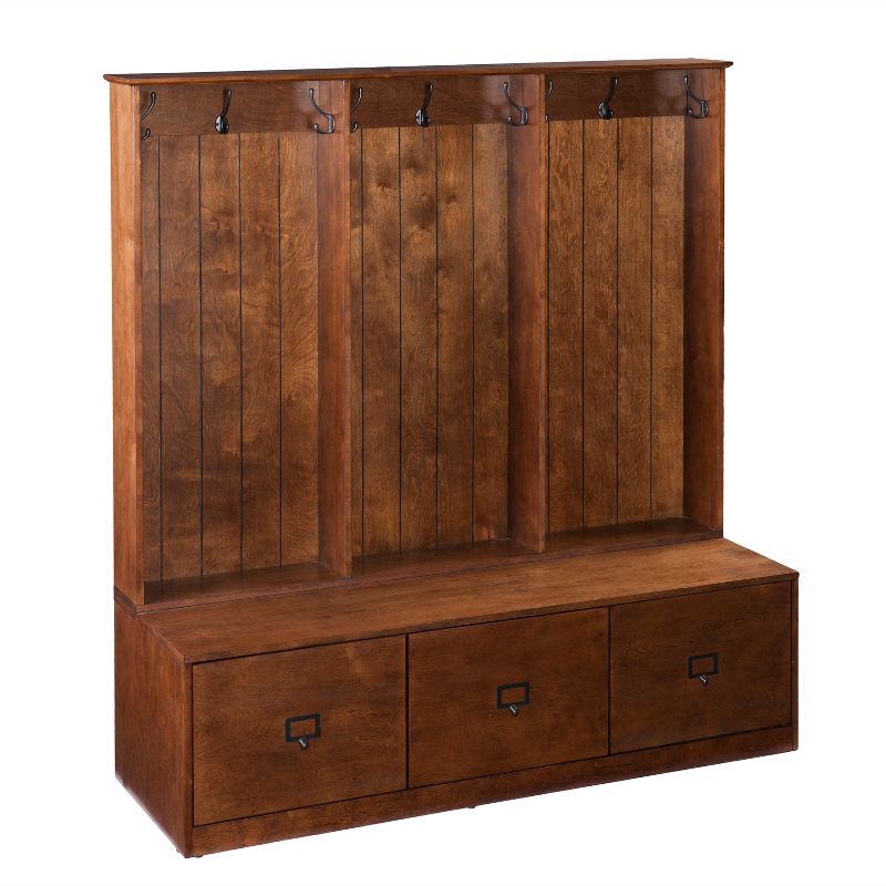 Jengu Storage Entryway Unit Chrome Mirror Brown - Aiden Lane