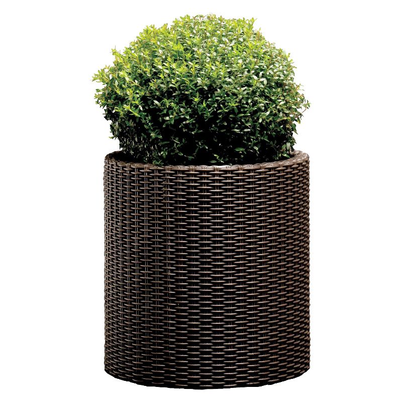 Cylinder Rattan Planter Set Of 3 - Brown - Keter