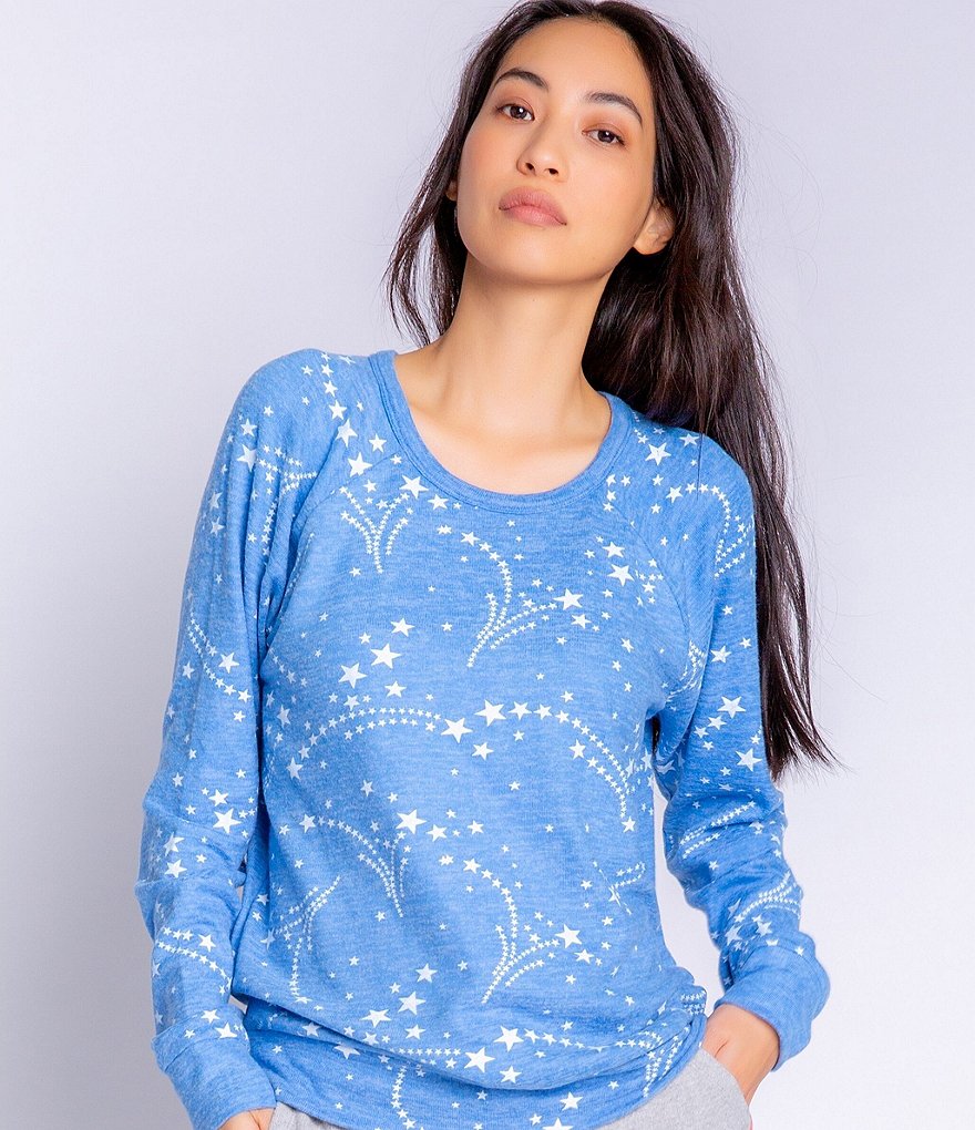 PJ Salvage Star Printed Peachy Jersey Knit Coordinating Sleep Top