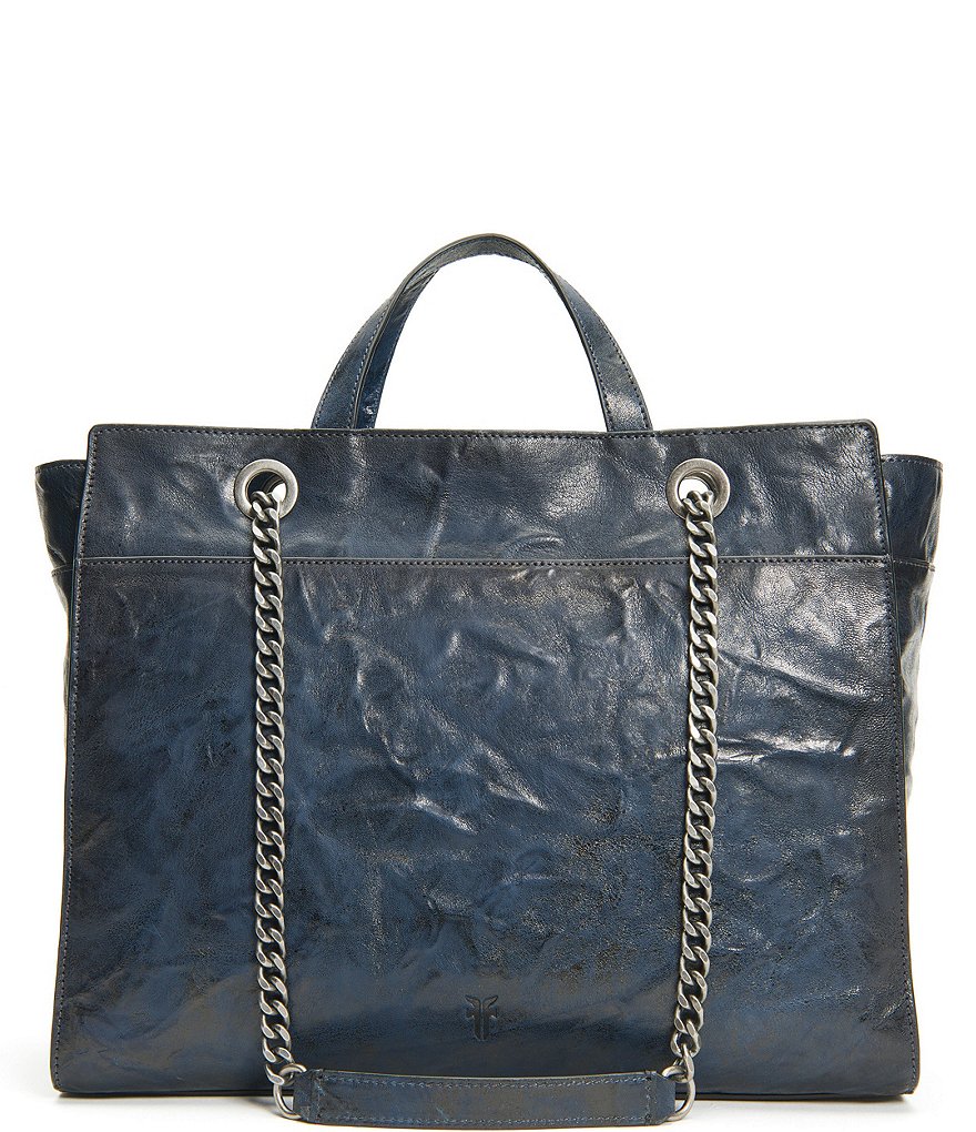Frye Ella Metallic Leather Top Zip Tote Bag