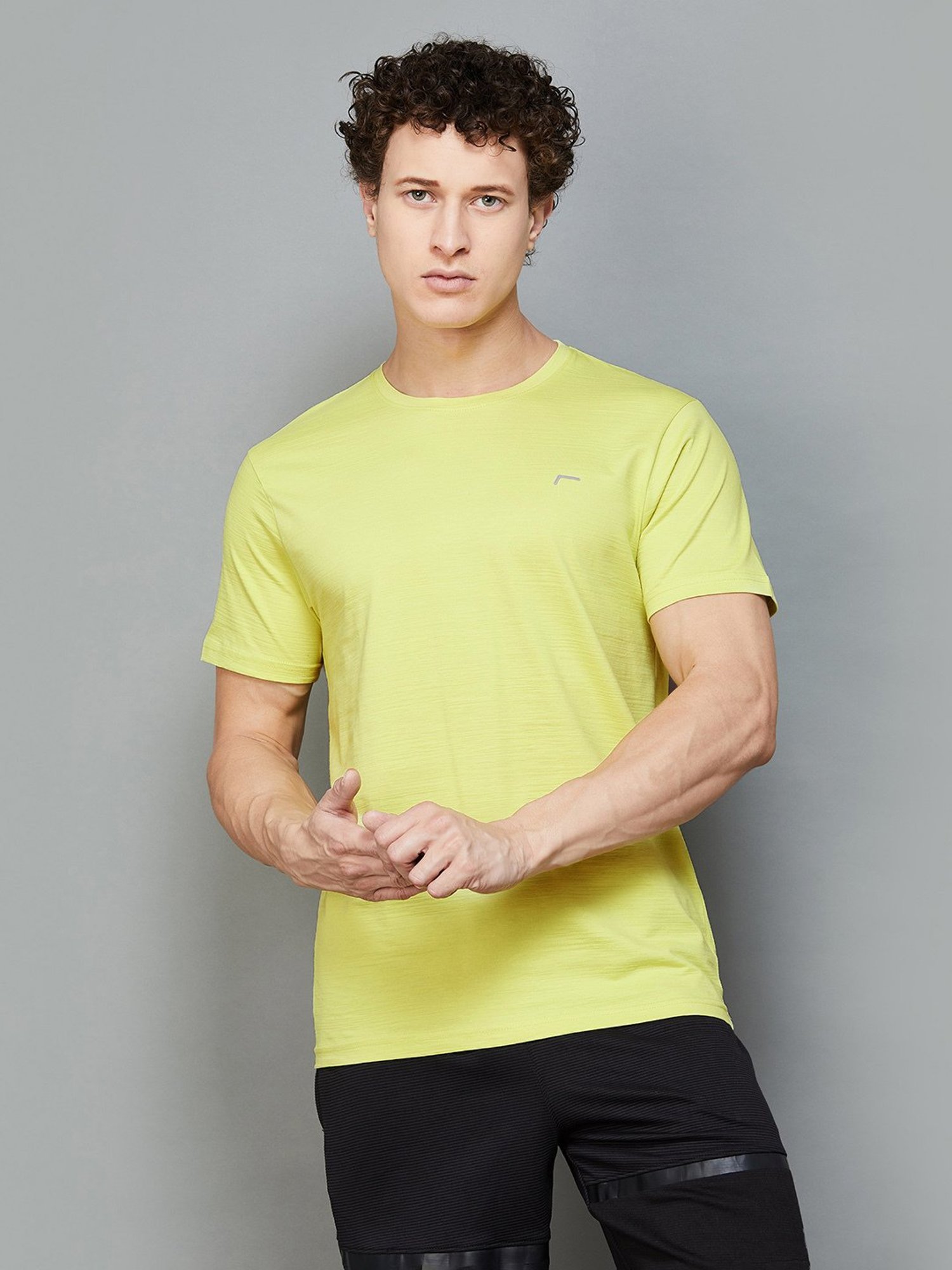 Fame Forever by Lifestyle Neon Green Regular Fit Sports T-Shirt