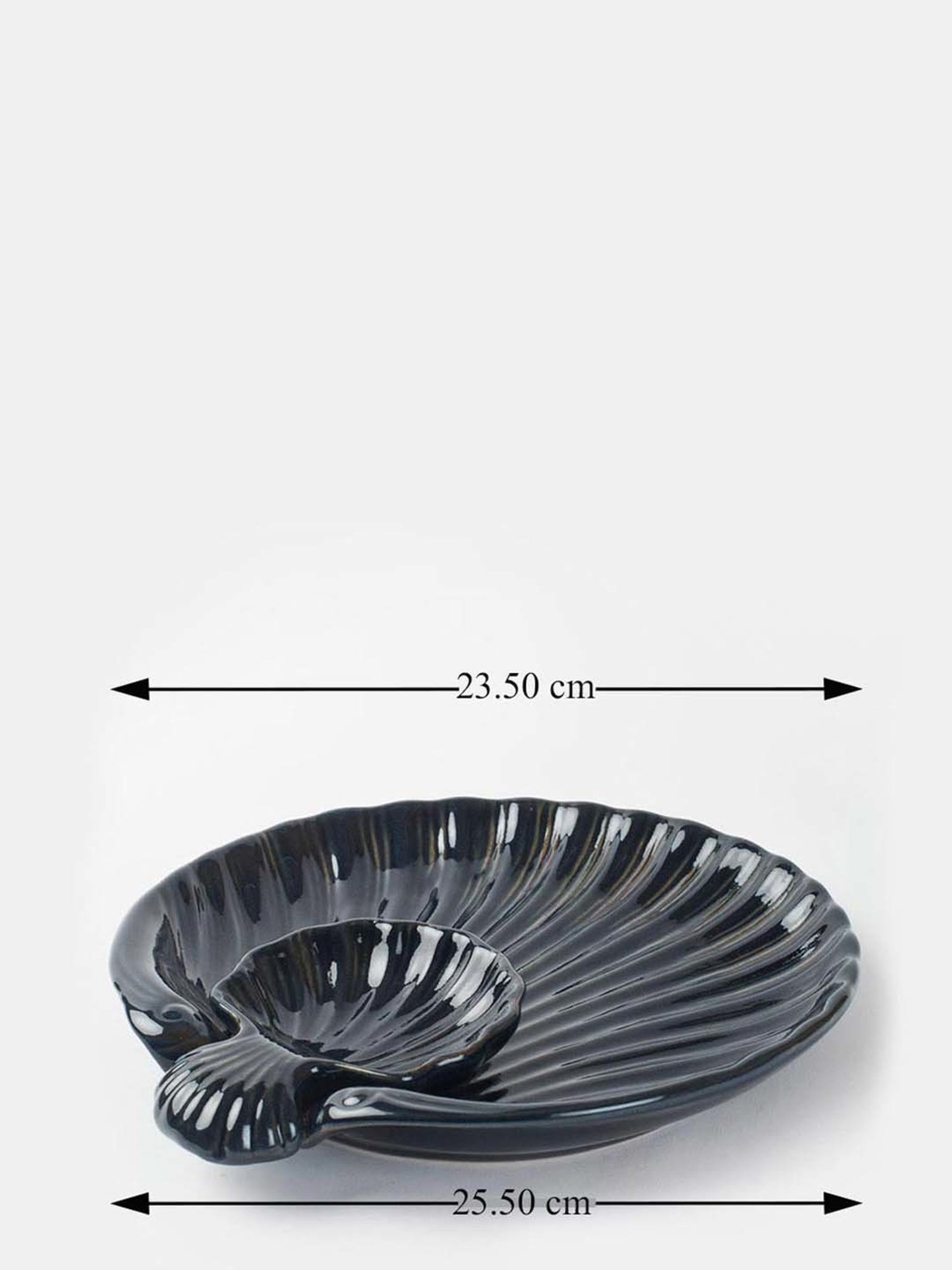 Fabindia Phulwari Blue Ceramic Glazed Chip & Dip Platter