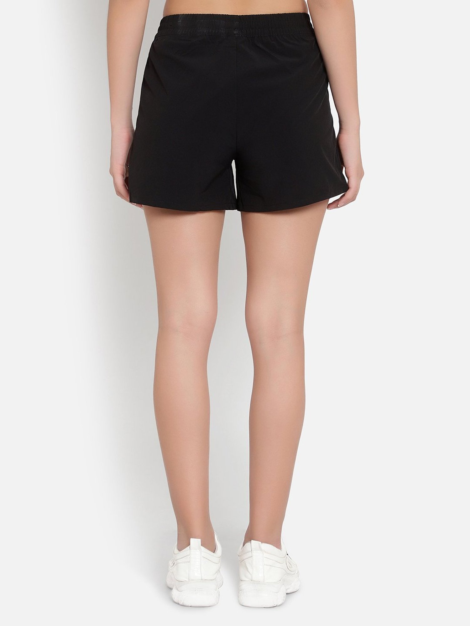 Anta Black Mid Rise Sports Shorts
