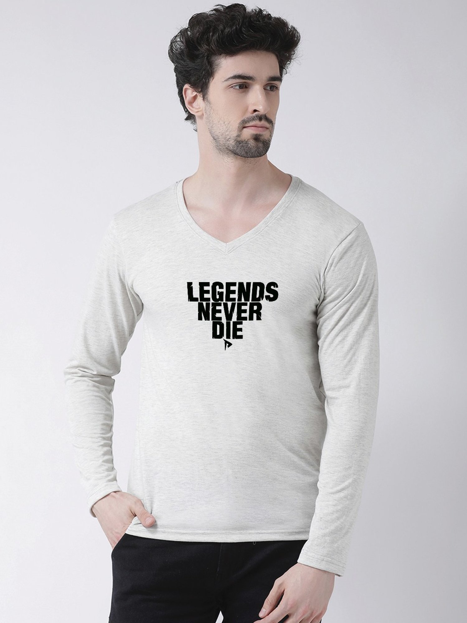 Friskers Grey Cotton Slim Fit Printed T-Shirt