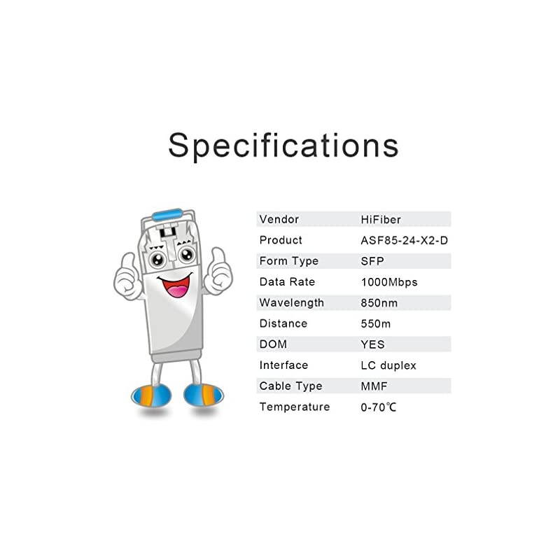 Transceiver Multimode Gigabit Mini-GBIC Module 1000Base-SX Compatible for Cisco GLC-SX-MMD/GLC-SX-MM/-GE-S,Meraki MA--1GB-SX,Ubiquiti,Netgear,D-Link,Mikrotik(MMF, 850nm,550m,DOM)