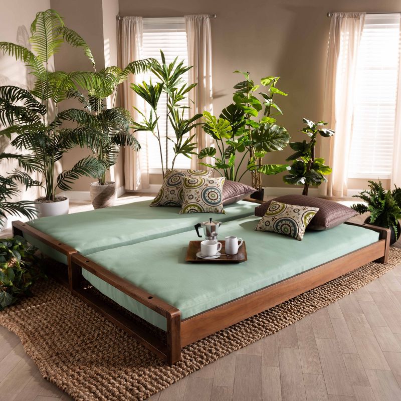 King Klara Wood Expandable Bed Frame Walnut - Baxton Studio