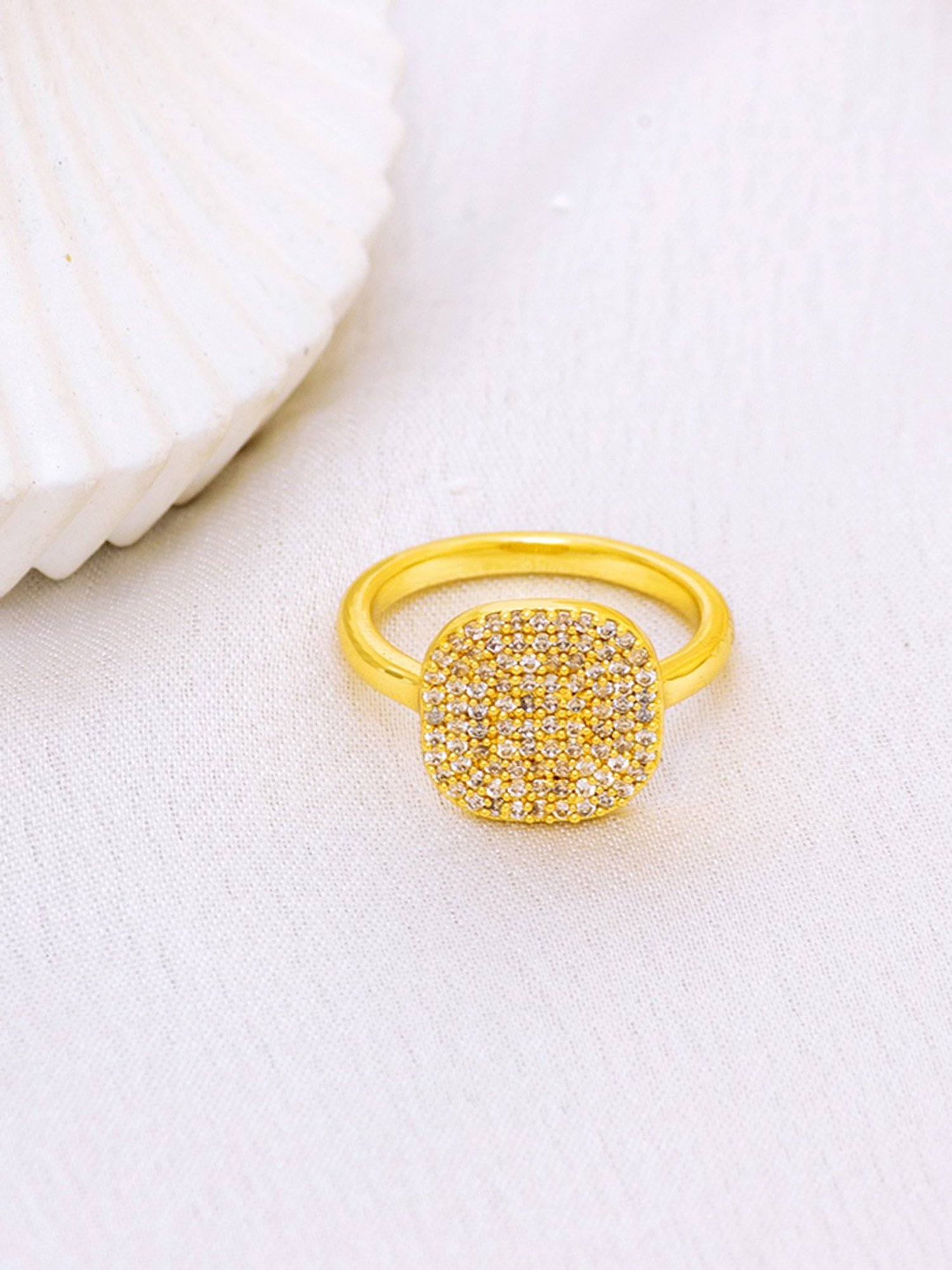 Perfectly Average Pave Signet Diamond Ring