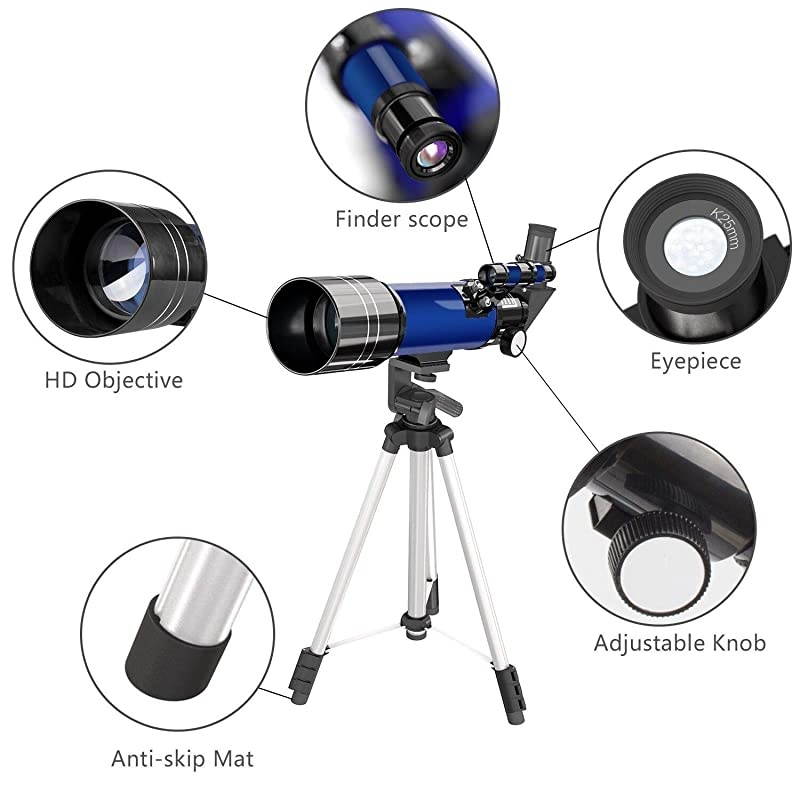 for Kids Beginners Adults 70mm Astronomy Refractor with Adjustable Tripod Perfect Gift for Kids