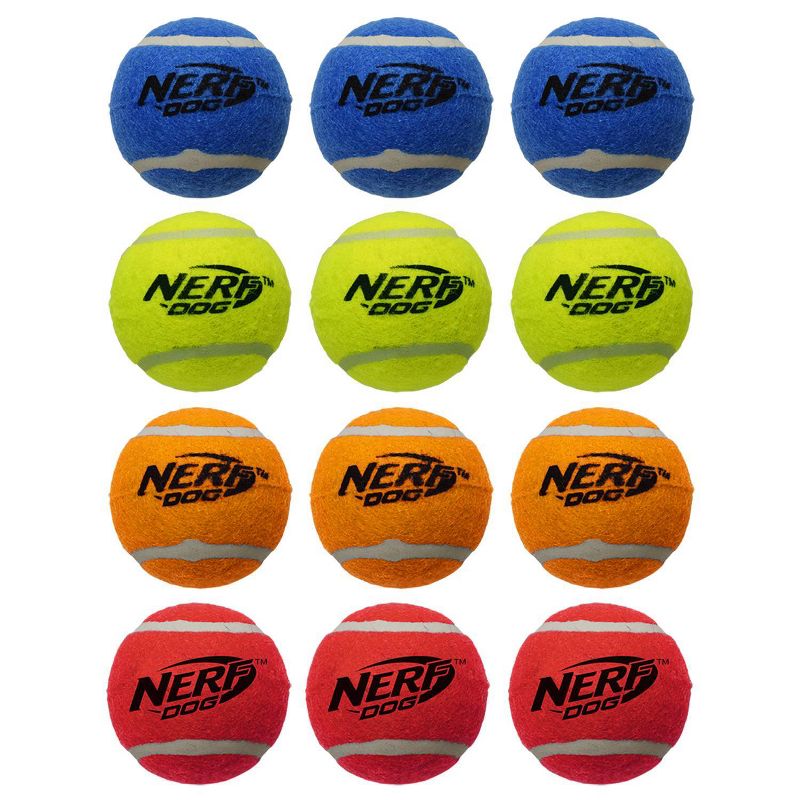 NERF Squeak Tennis Ball Dog Toy - 12pk - 2.5"