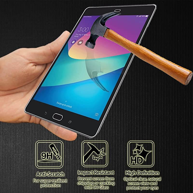 2 Pack)  for Asus Zenpad Z8s, ZT582KL Tempered Glass Screen Protector, 9 Hardness HD Anti-Scratch Bubble-Free (Lifetime Replacement)