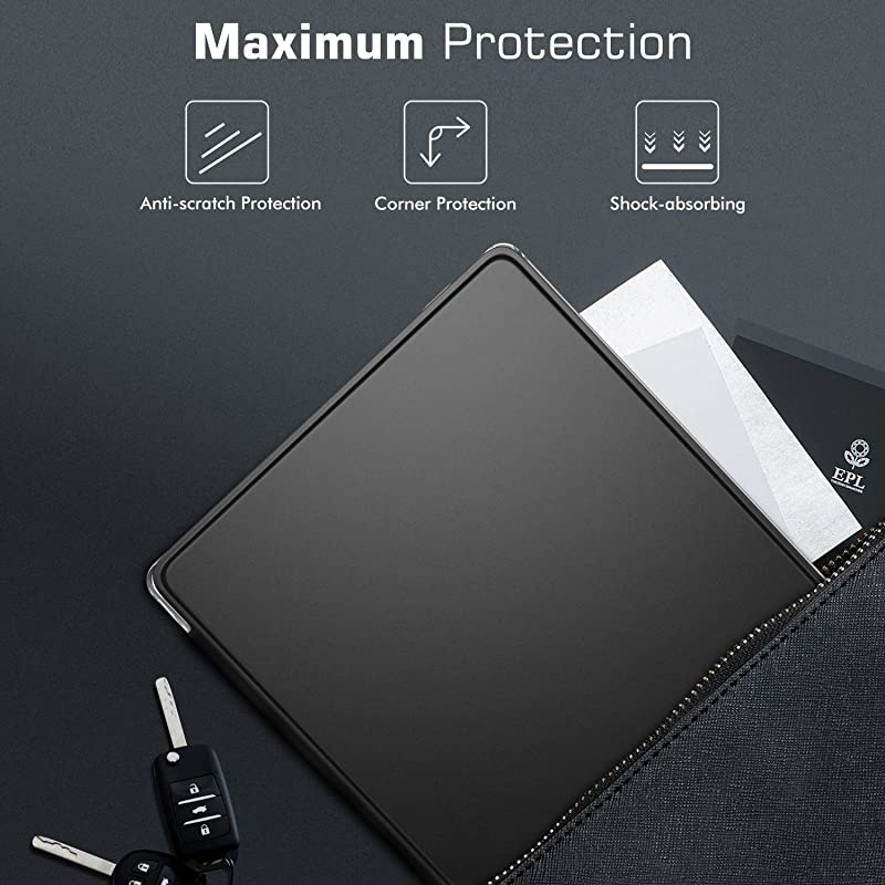 Case Fits All-New Kindle Oasis (9th and 10th Generation ONLY, 2017 and 2019 Release), Slim Lightweight Cover with Translucent Frosted Back Protector - Black