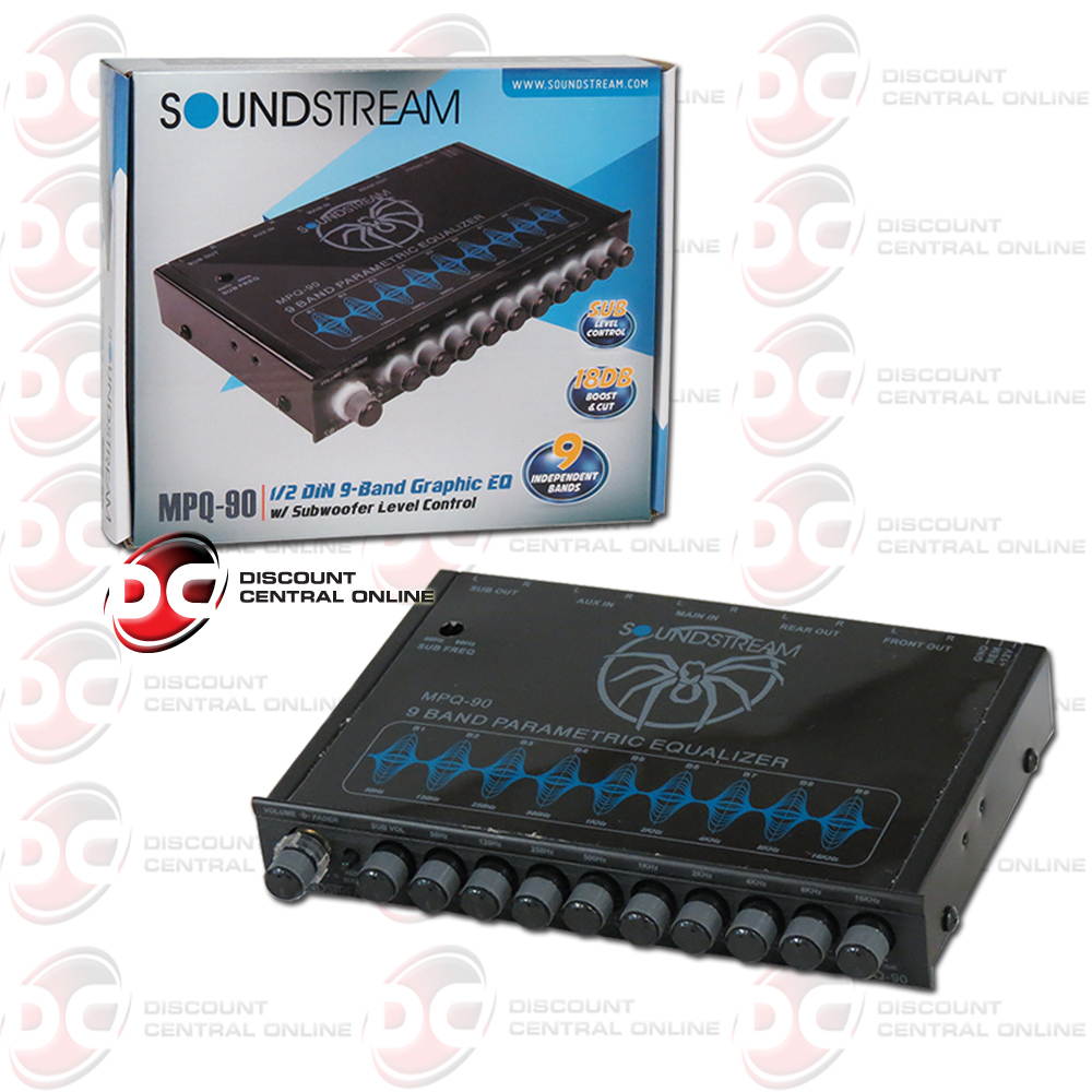 Soundstream MPQ-90 Car 9-Band Equalizer W/ Built-in Pre-amp & Sub Control