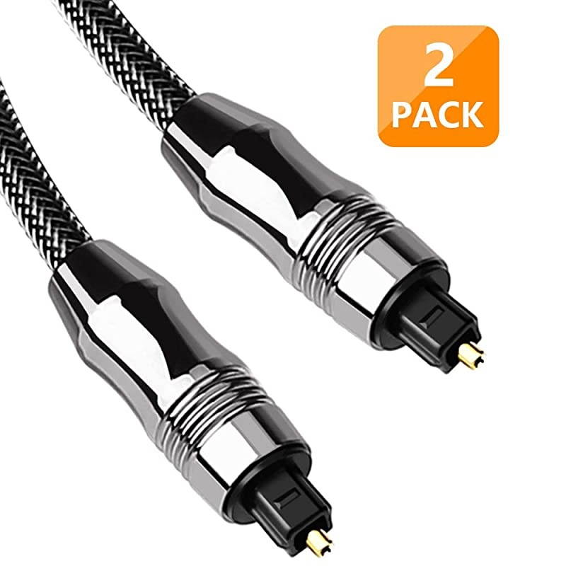 Digital Optical Audio Cable 6ft Toslink Fiber Optic Male to Male Cable for Home Theater Sound Bar TV PS4 Xbox