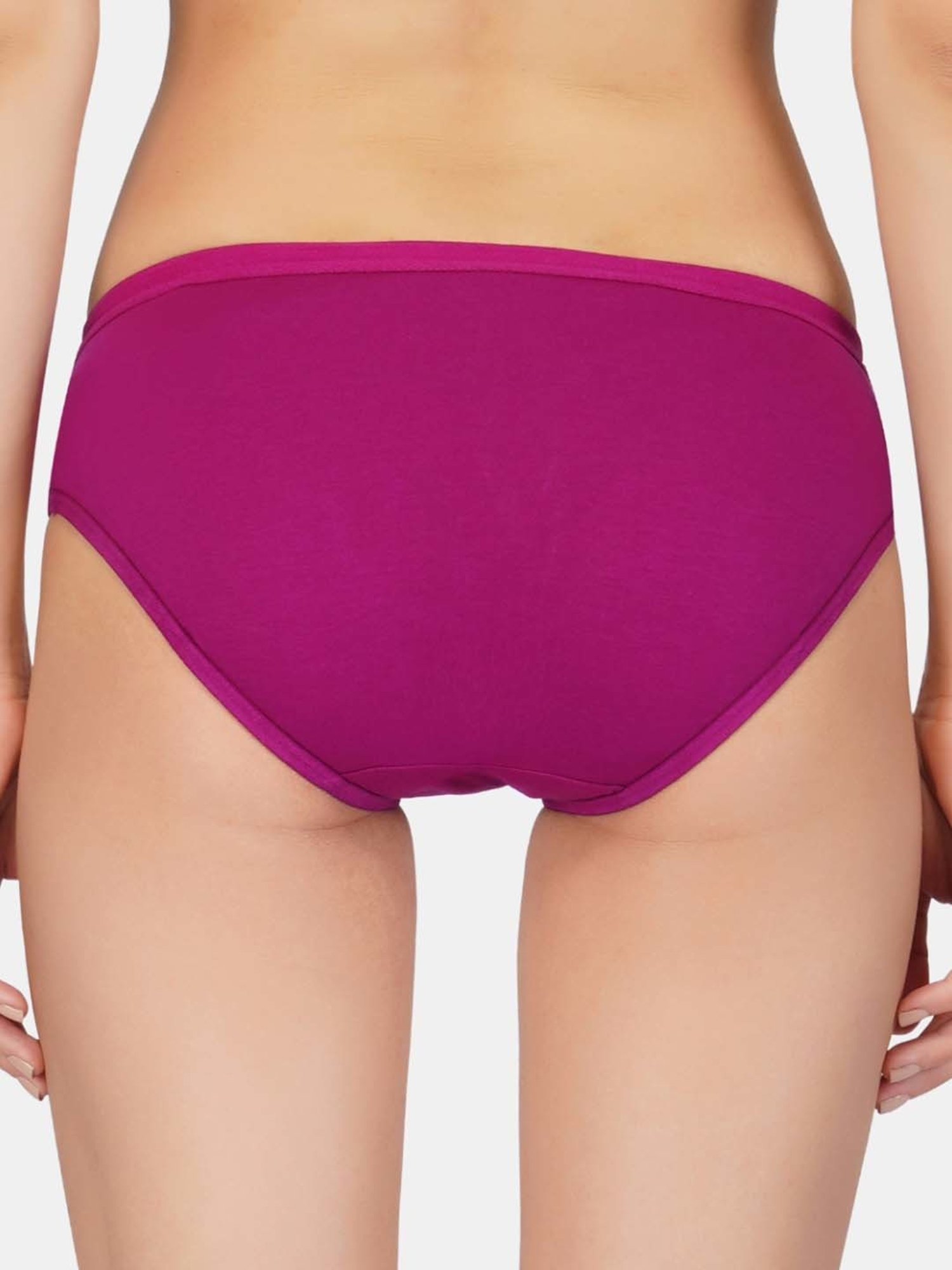 Bleeding Heart Yellow & Purple Plain Panties - Pack Of 2