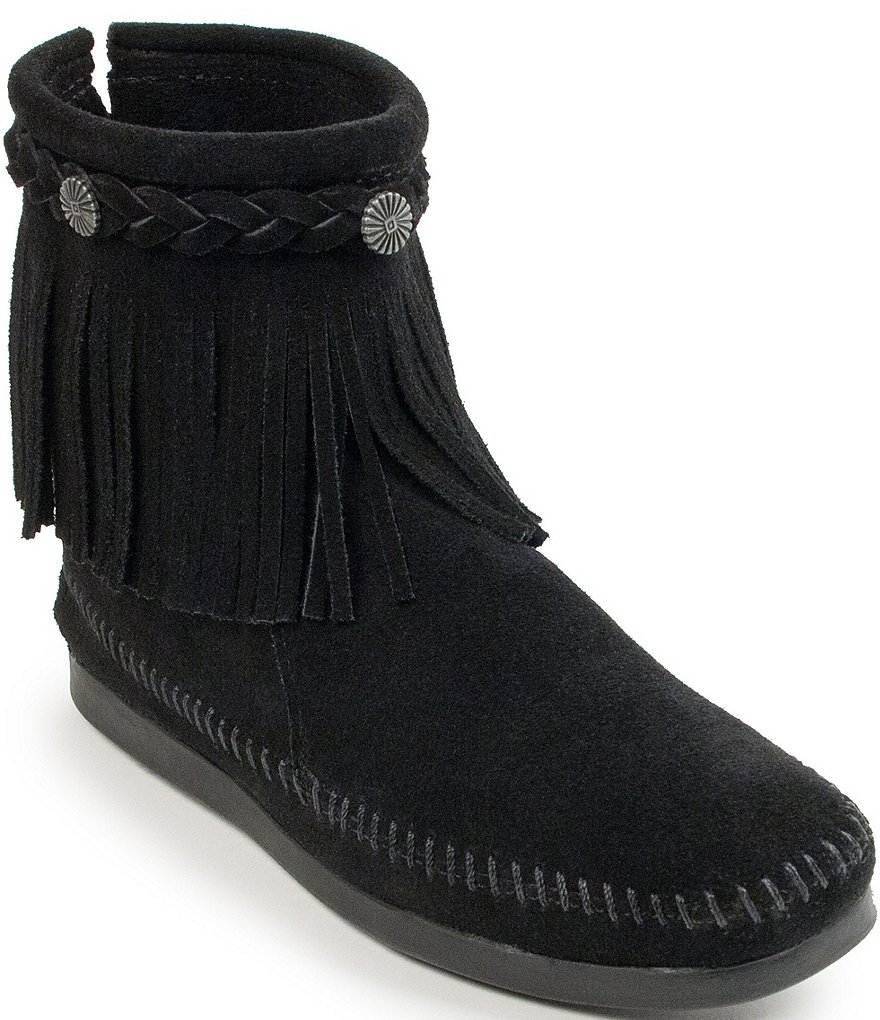 Minnetonka Concho Suede Fringe Boots