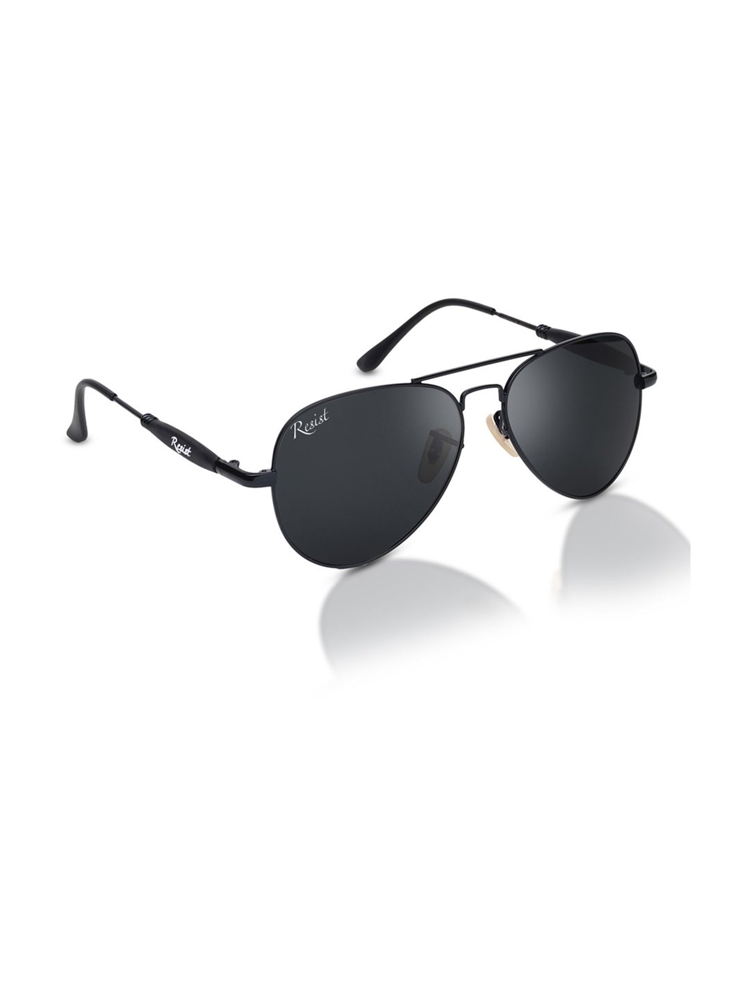Resist Eyewear Black Aviator UV Protection Unisex Sunglasses