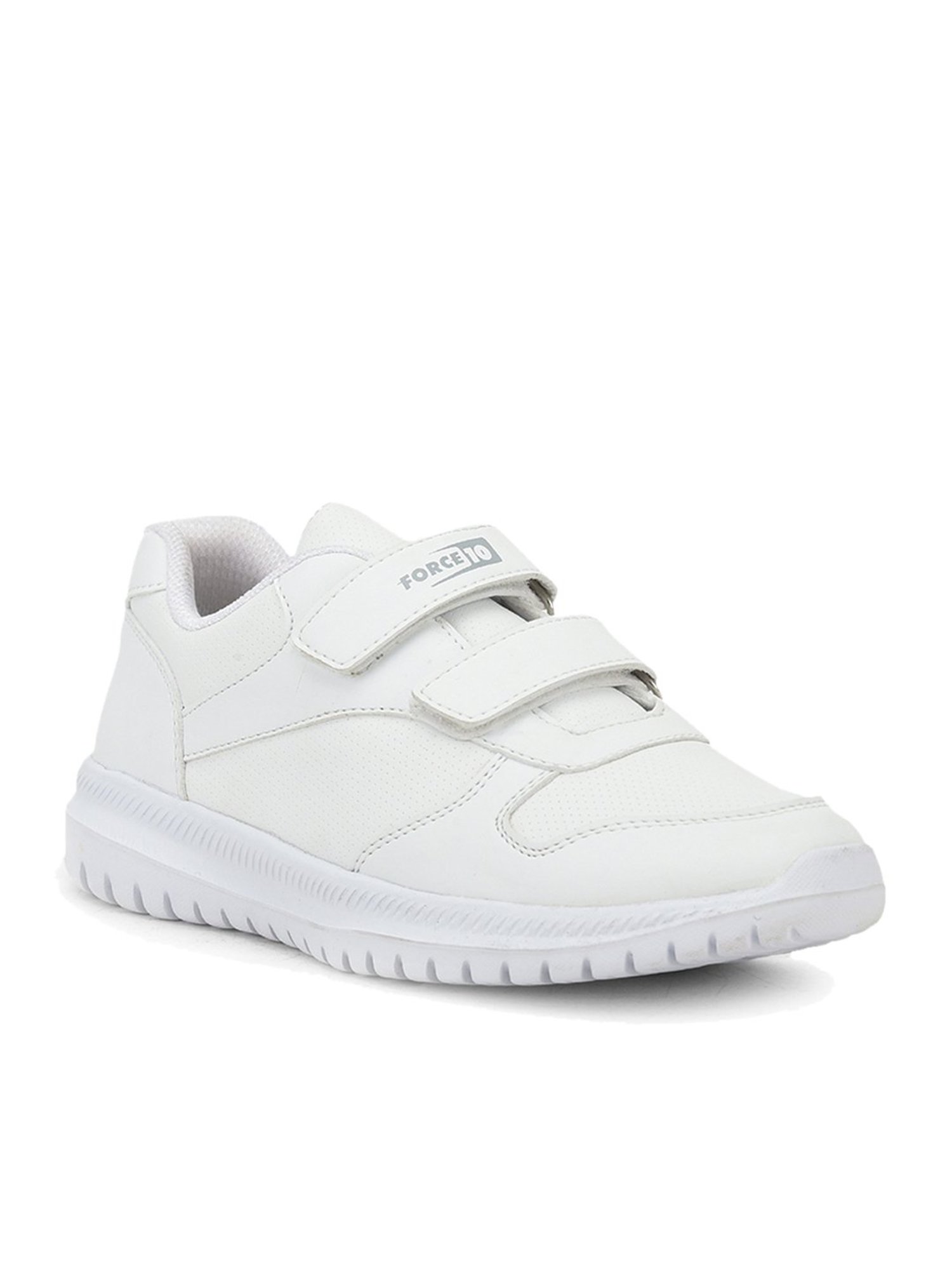 Force 10 By Liberty Kids White Velcro Shoes