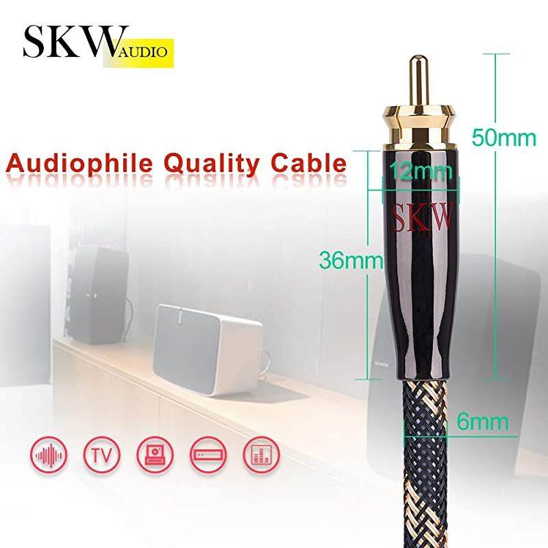 Subwoofer Cable RAC to RCA Multiple Shield with Single Crystal Copper for HiFi Systems65ft2MBlack