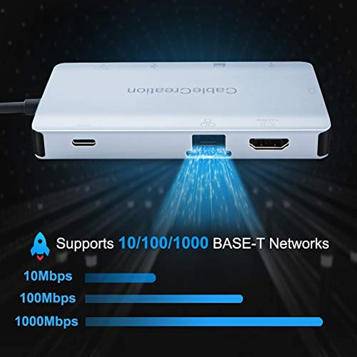 9 in 1 USB C Hub, CableCreation USB Type C to HDMI+VGA Dual Display, Ethernet, 2 USB 3.0, SD/Micro SD Slot, USB C and 100W PD Dock Thunderbolt 3 Compatible, for MacBook Pro/Air, Dell XPS and More