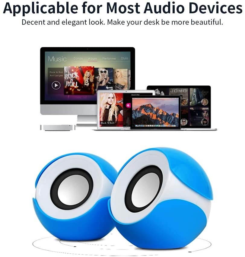 Docooler Computer Music Speaker Desktop Speaker Mini Music Speaker with 3.5mm Jack for Laptop/MP3/Smartphones