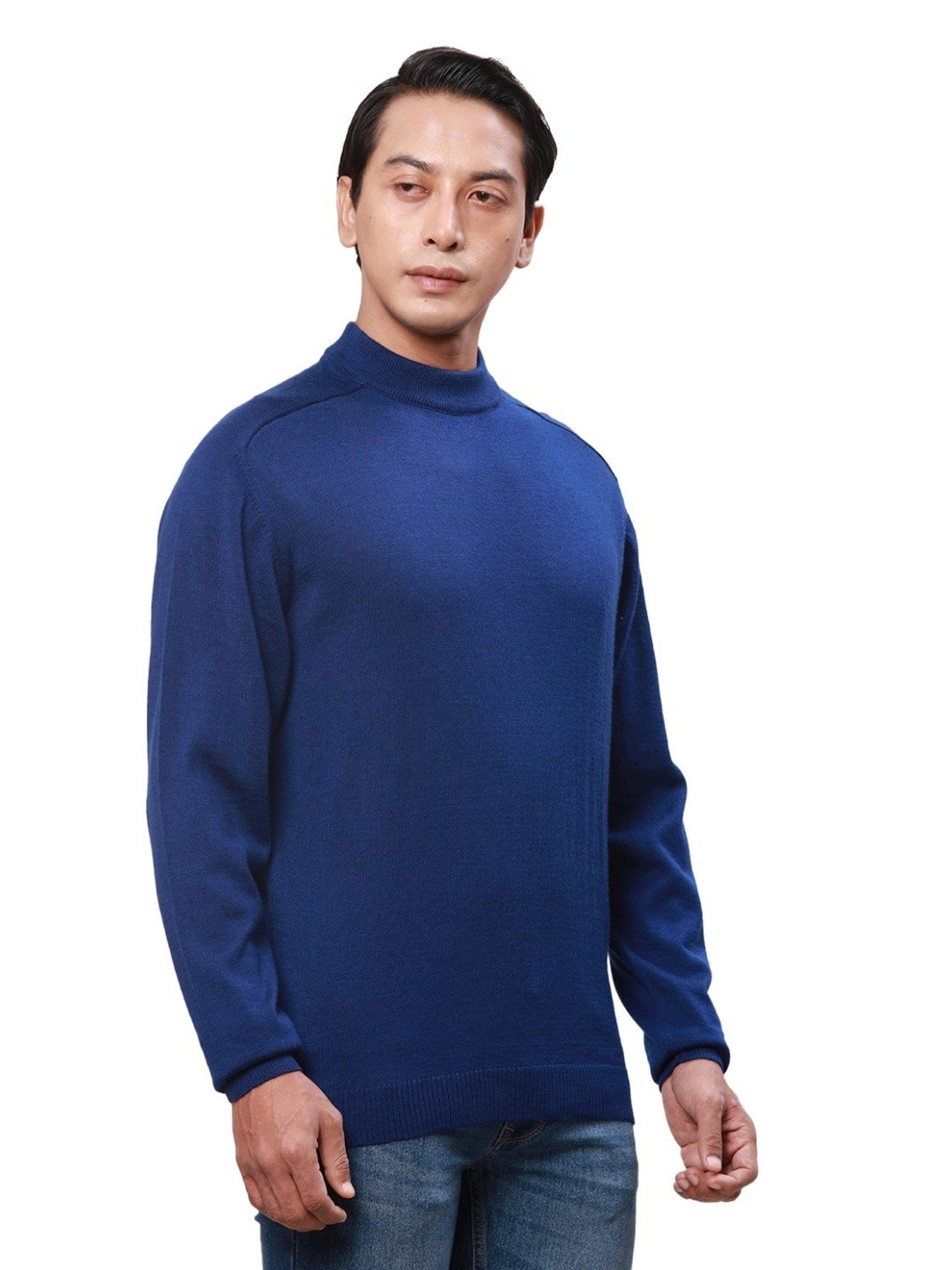 Park Avenue Blue Regular Fit Sweater