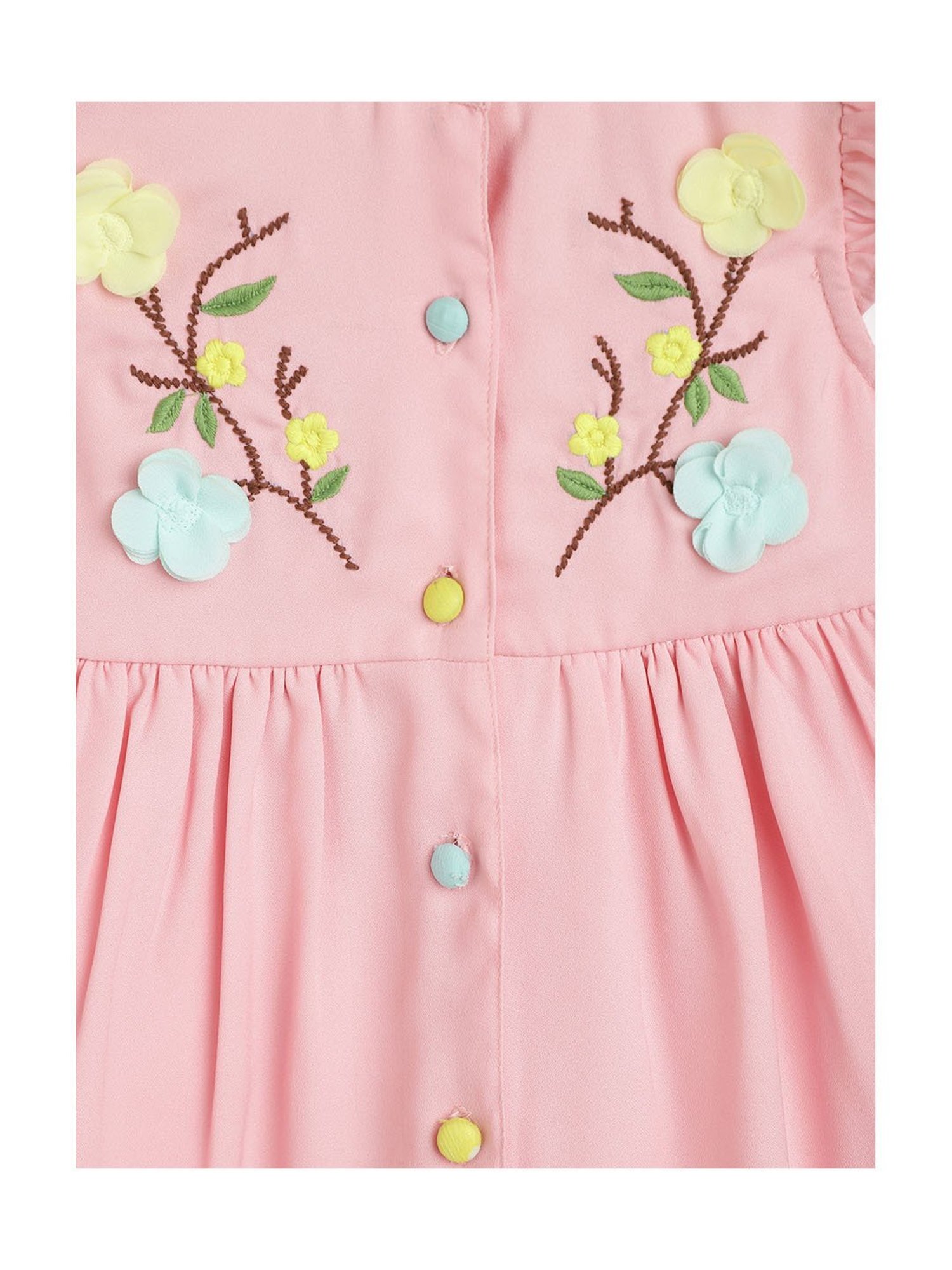 Nauti Nati Kids Pink Embroidered Dress