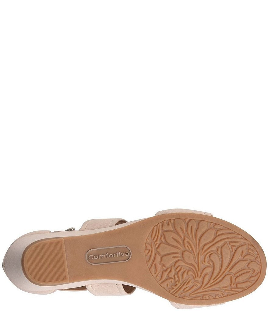 Comfortiva Rabea Leather Wrapped Wedge Sandals