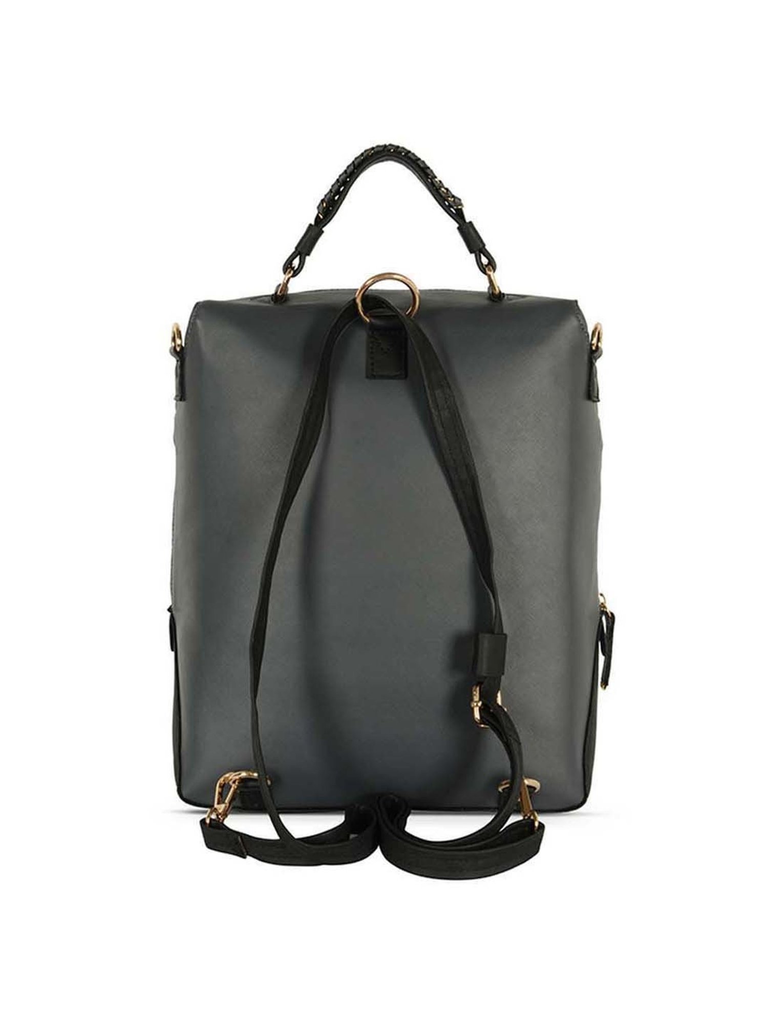 Baggit Grey Solid Medium Convertible Backpack