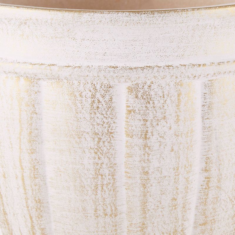 Set of 3 Indoor/Outdoor Ceramic Planters Antique Stone - Zings & Thingz