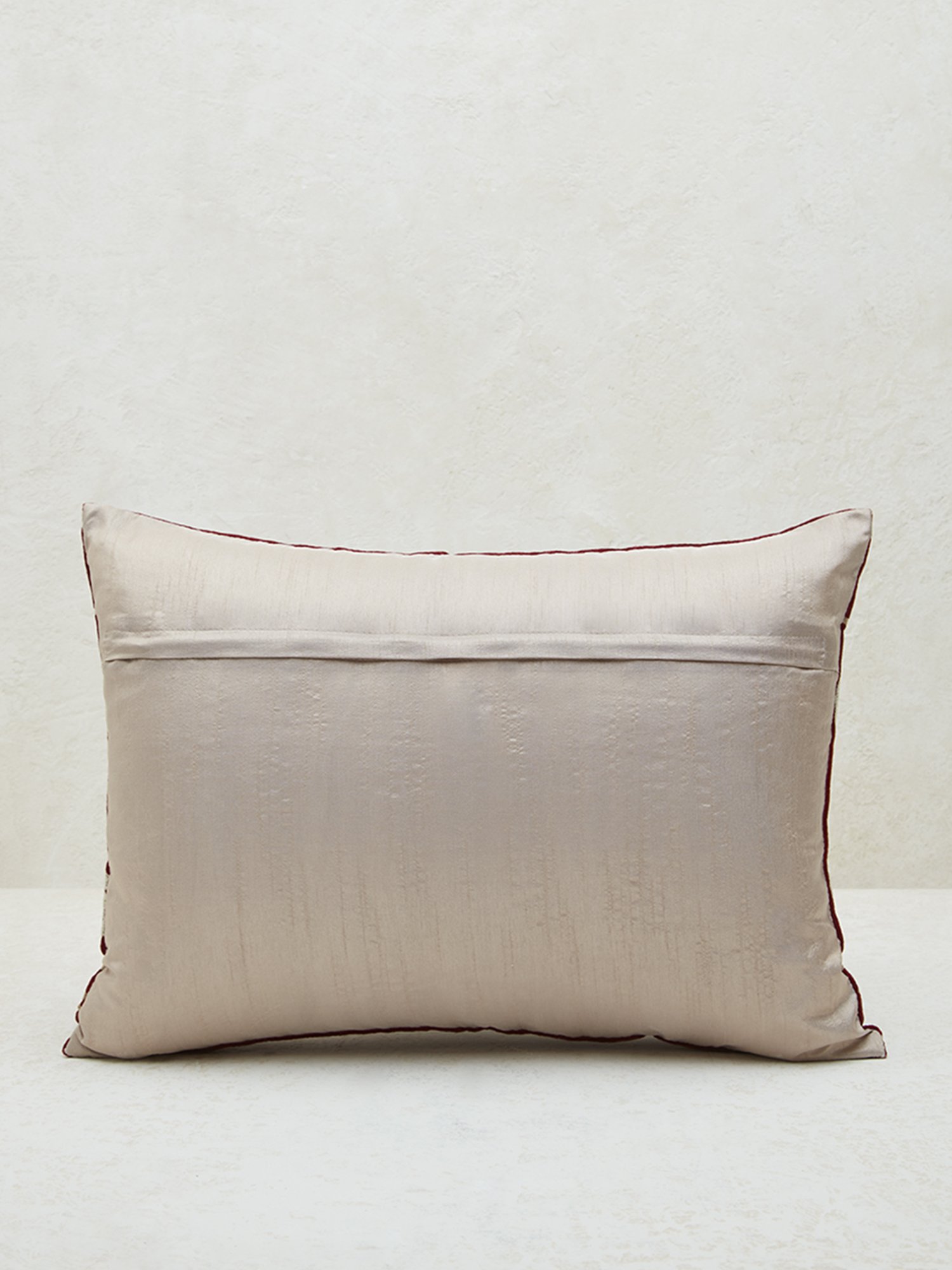 Westside Home Dark Red Sujani Floral Embroidered Cushion Cover